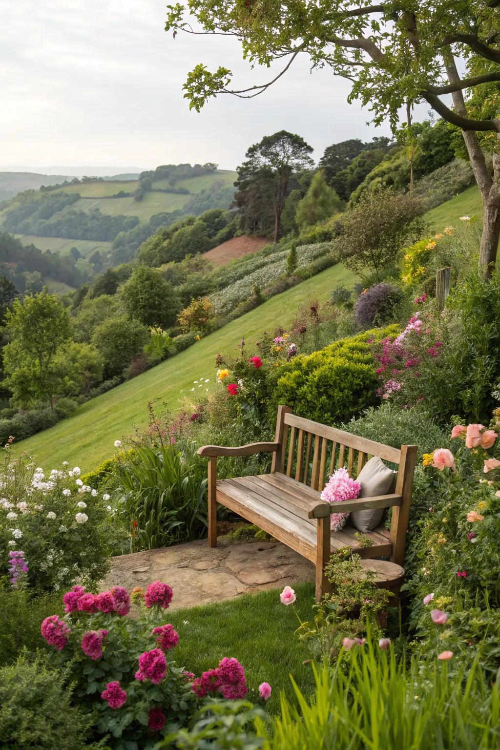 Cozy seating areas provide rest and views.