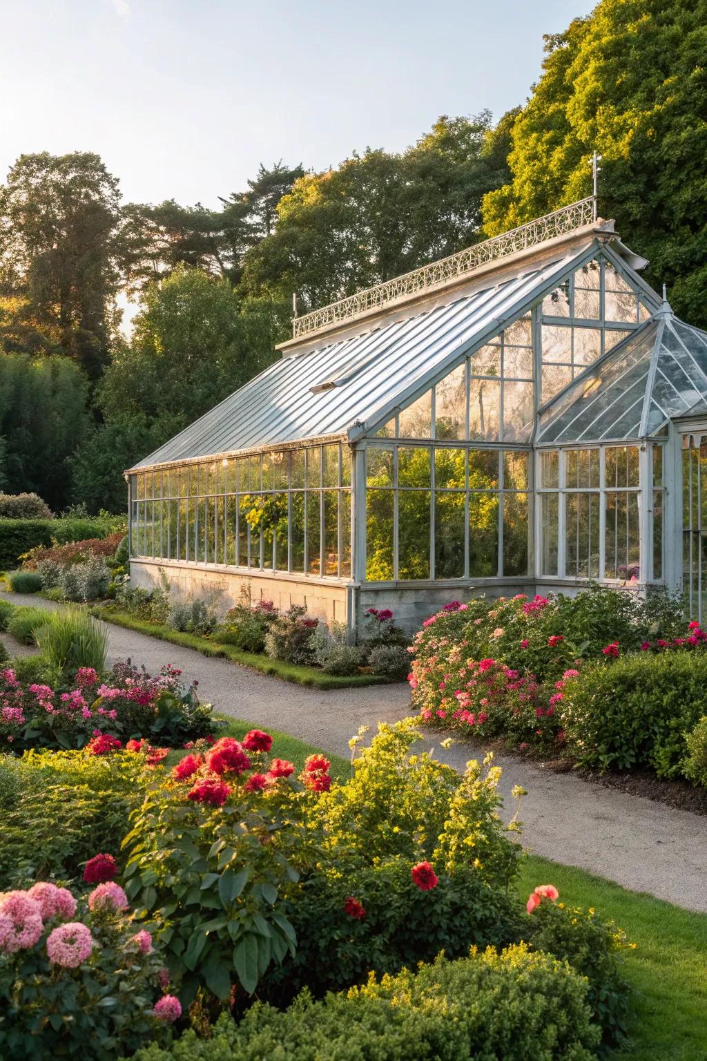 A classic glasshouse that exudes timeless elegance.