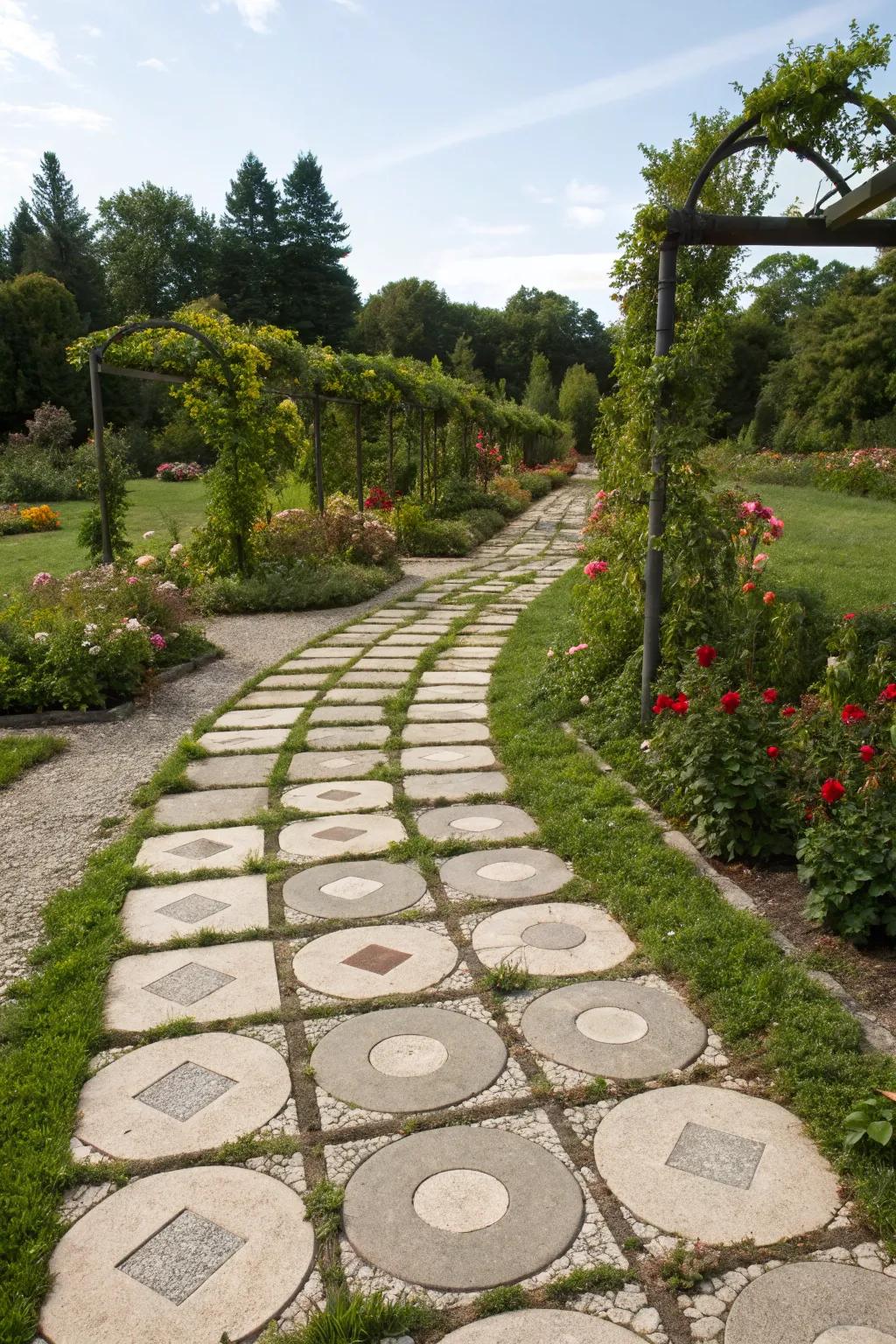 Geometric patterns add a touch of modern art to your landscape.