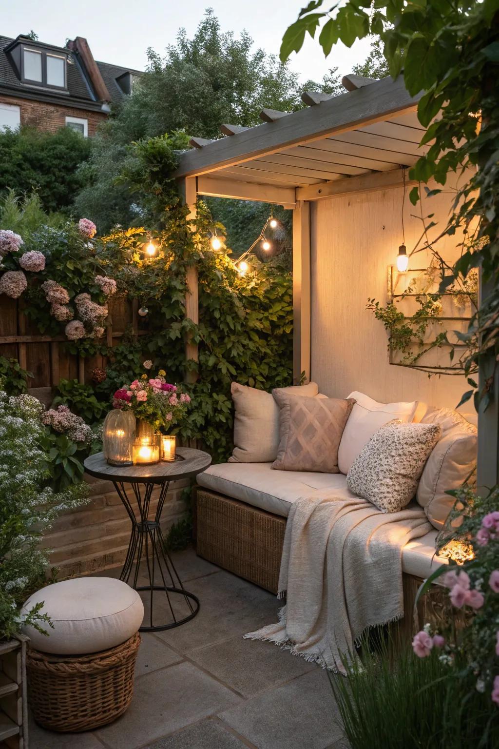 Intimate spaces invite warmth and coziness to your terrace.
