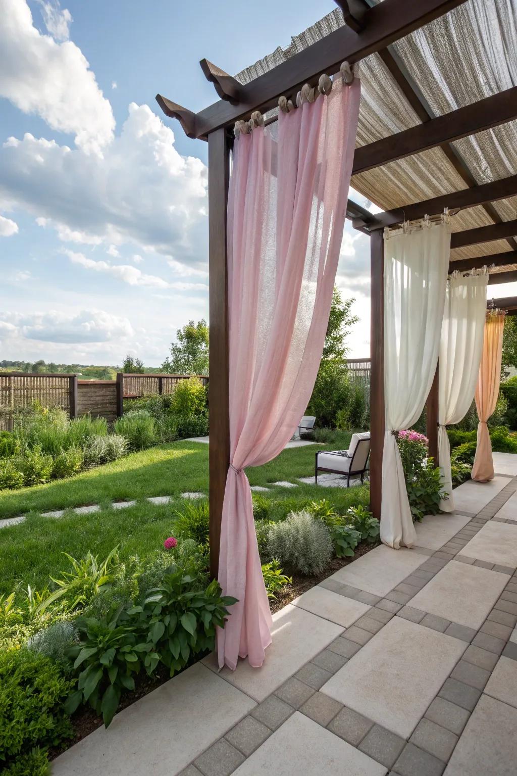 Outdoor curtains add elegance and privacy to your backyard.