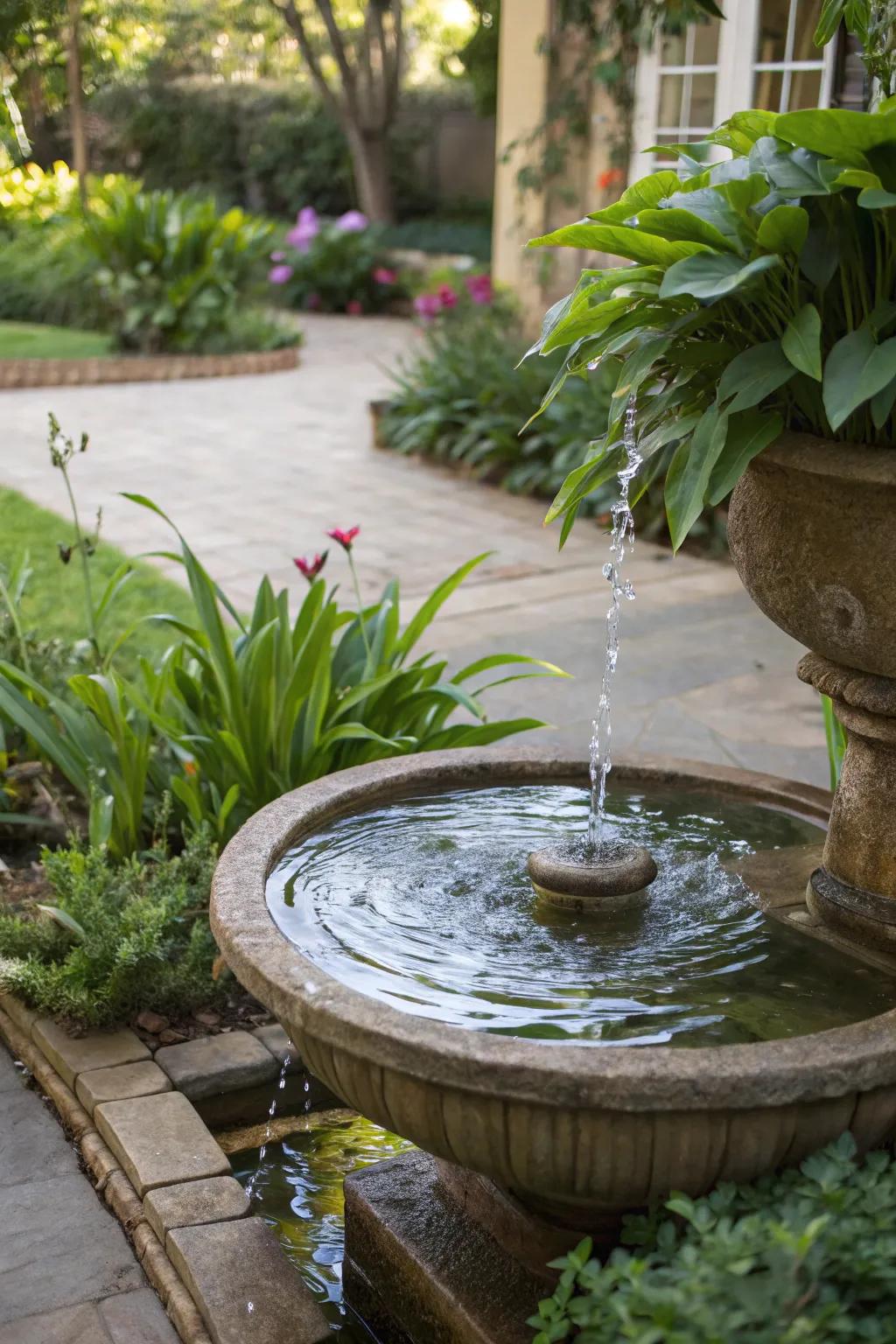 Water features add tranquility and a soothing ambiance to your backyard.