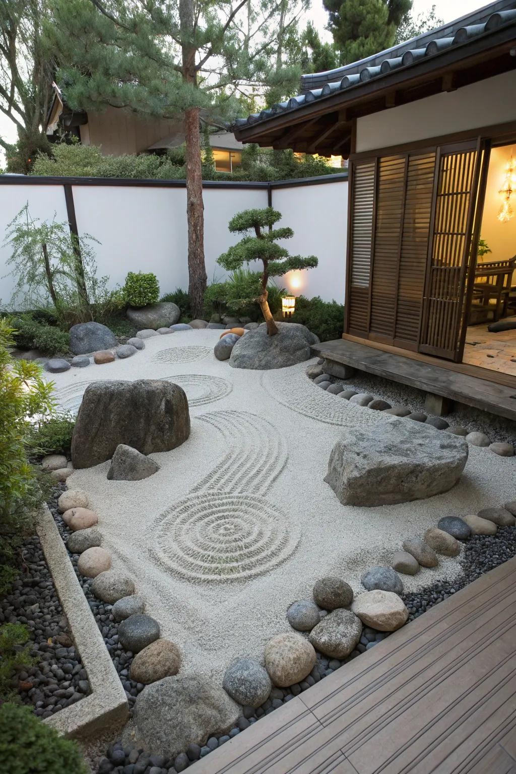 Zen gardens offer a peaceful retreat and a place for meditation.
