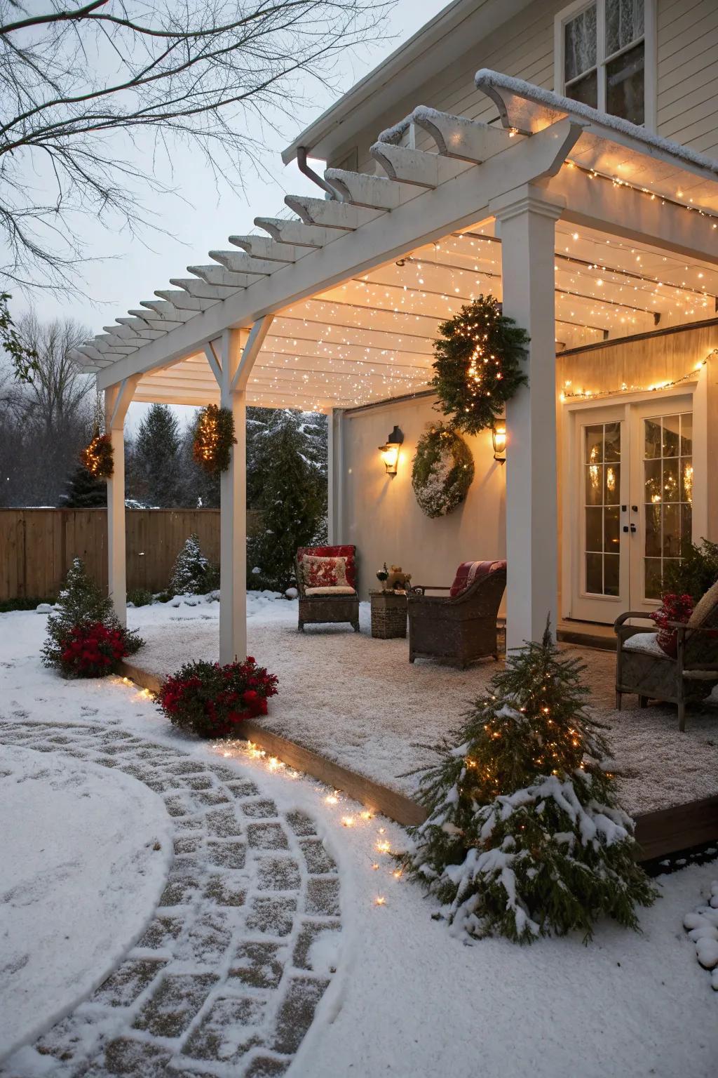Seasonal decorations bring festive charm to your patio.