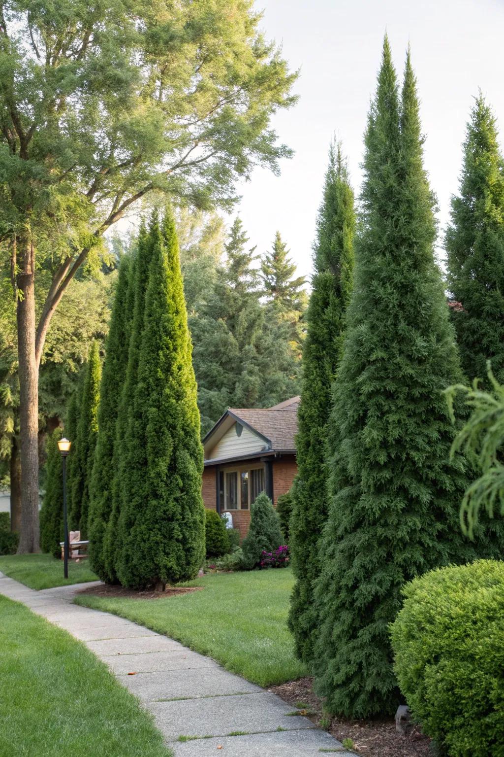 Evergreen trees offer consistent beauty throughout the seasons.