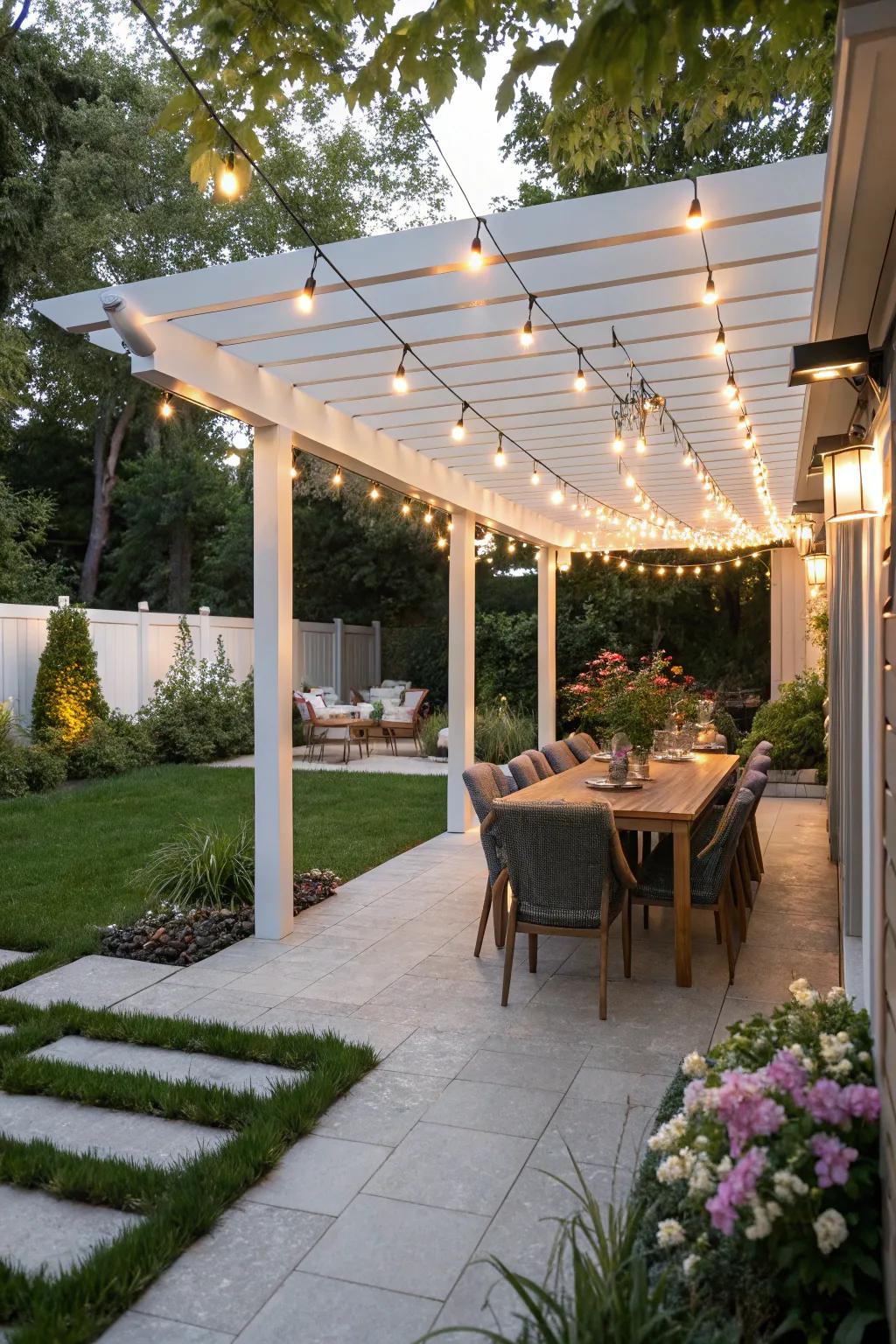 A modern pergola that offers both style and function.