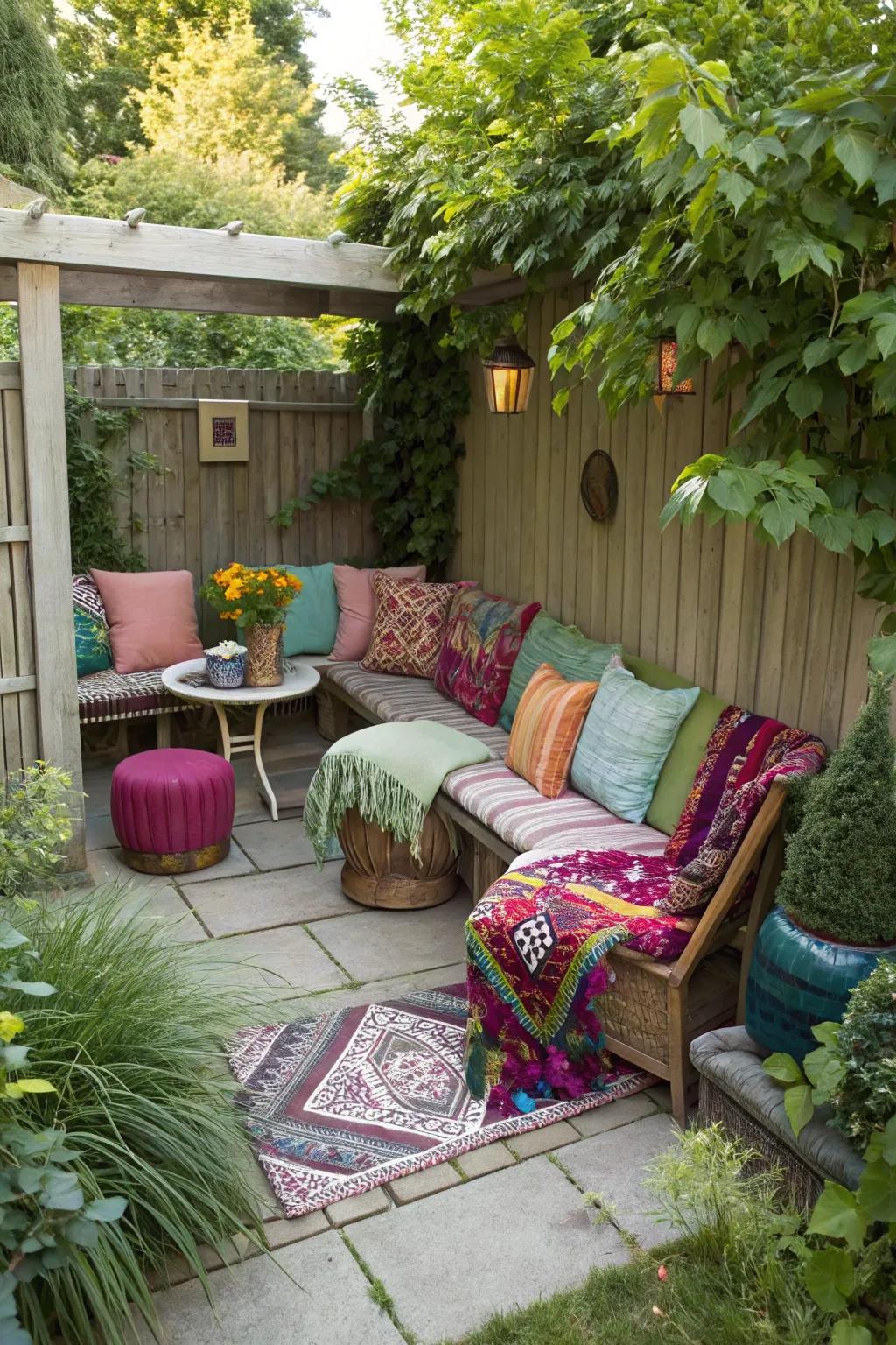 A cozy seating nook that invites relaxation and conversation.