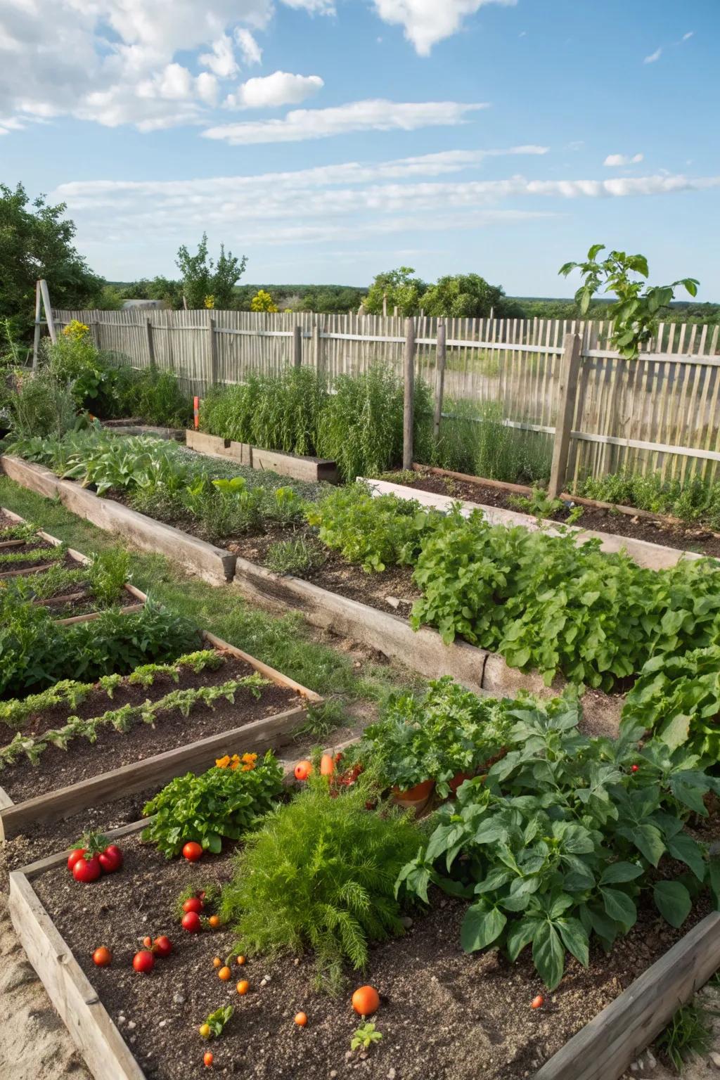 An herb and veggie corner that's both practical and rewarding.
