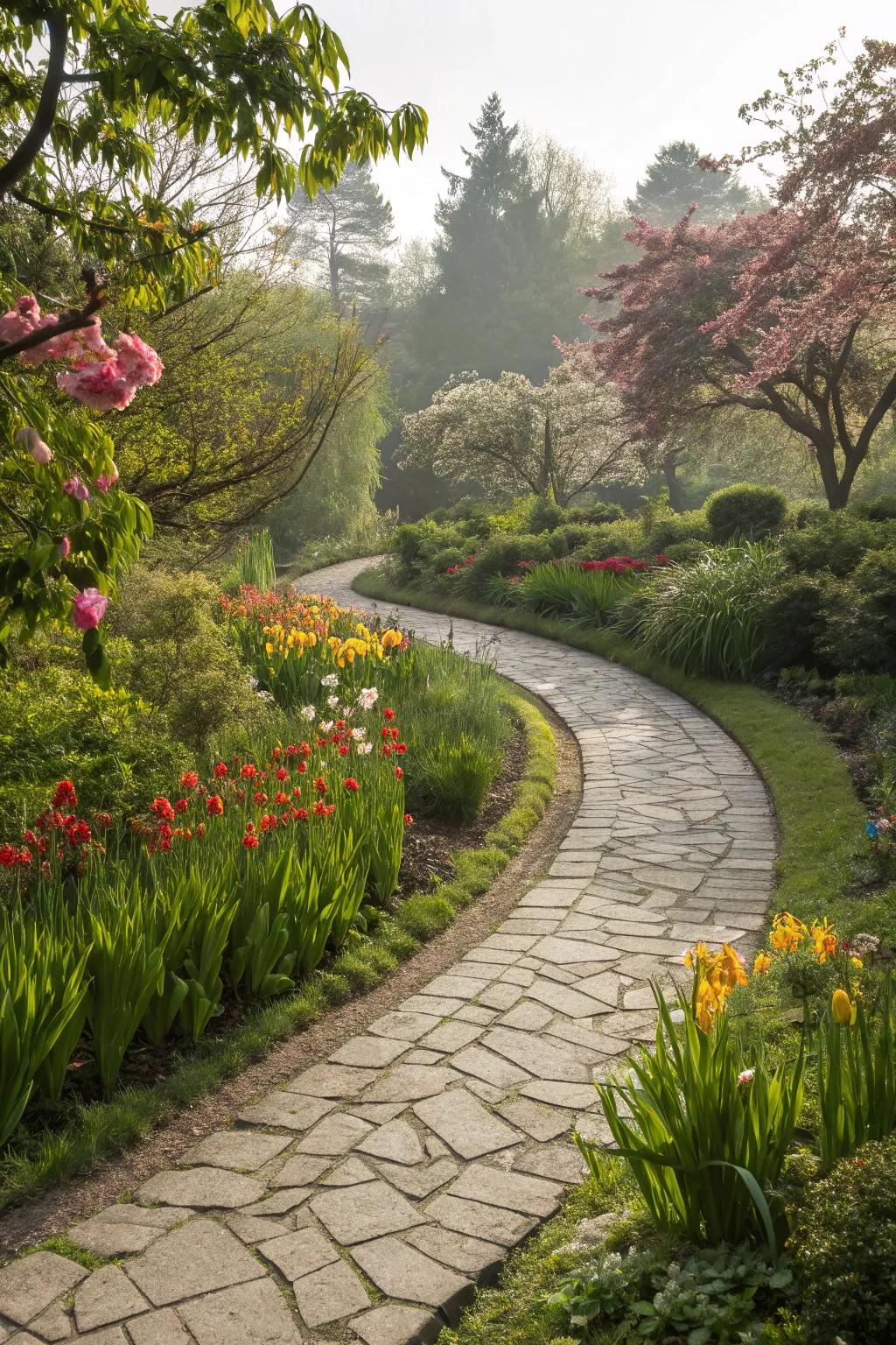 Pathways guide you through a resort-style garden.