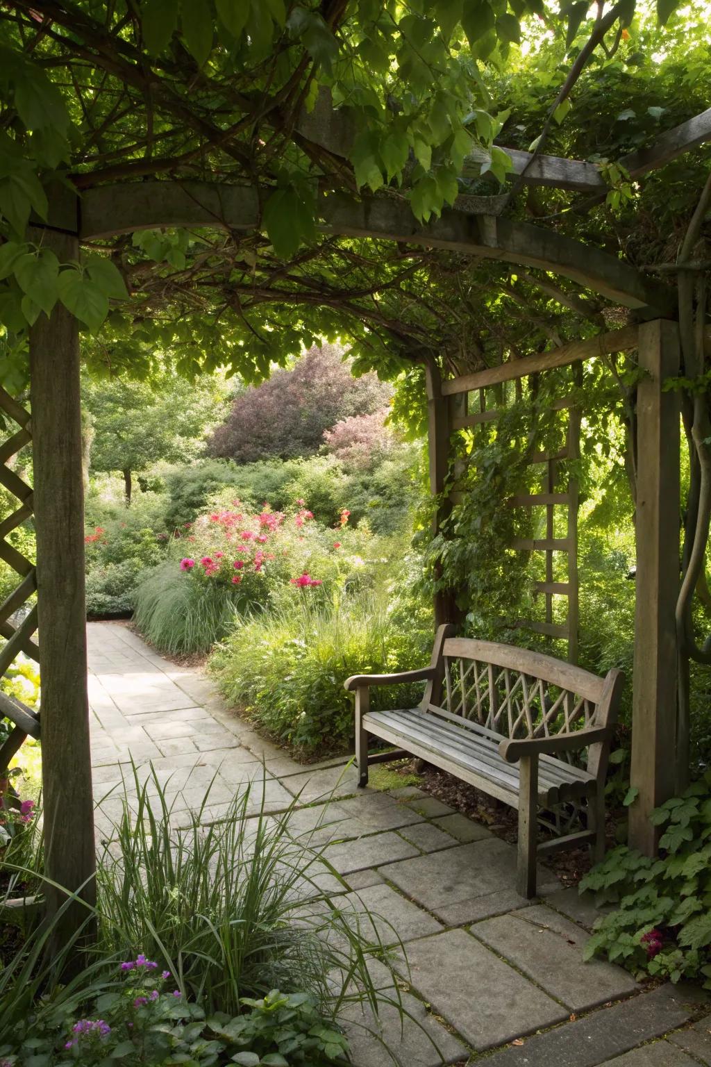 A private nook offers a peaceful retreat within your garden.