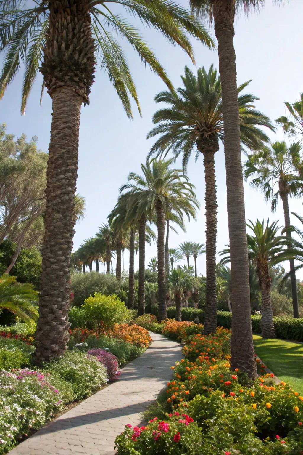 Palm trees lend a tropical feel to your landscape.