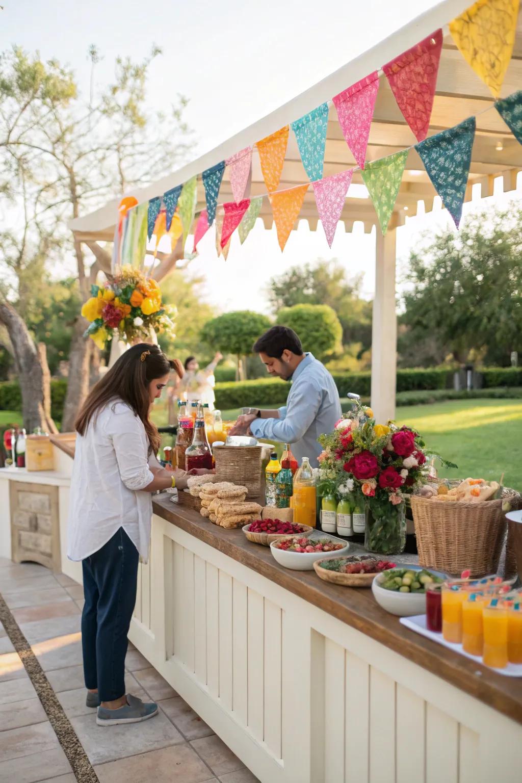 Self-serve stations for a casual and fun vibe.