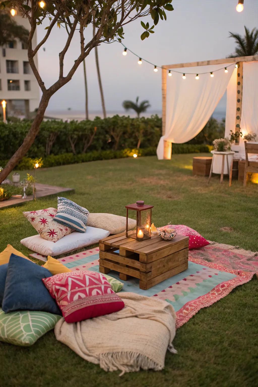 A cozy corner for conversation and relaxation.