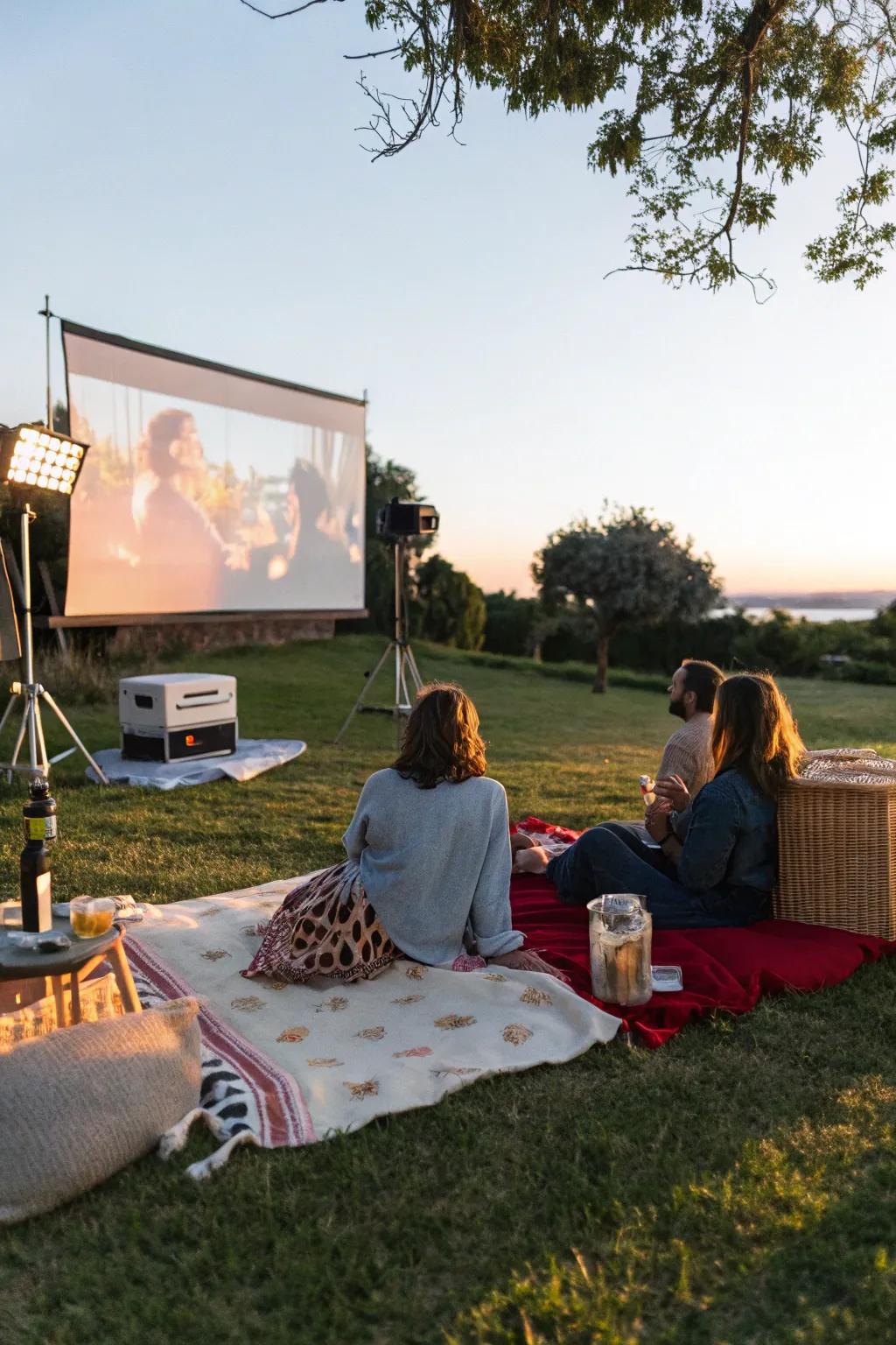 Enjoy a movie under the stars in your backyard cinema.