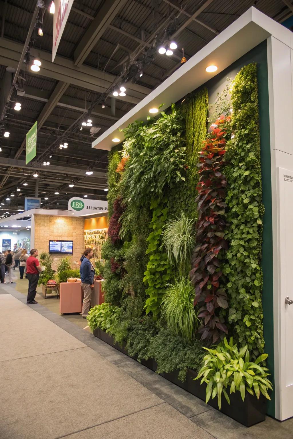 A living wall offers a dramatic and refreshing visual element.