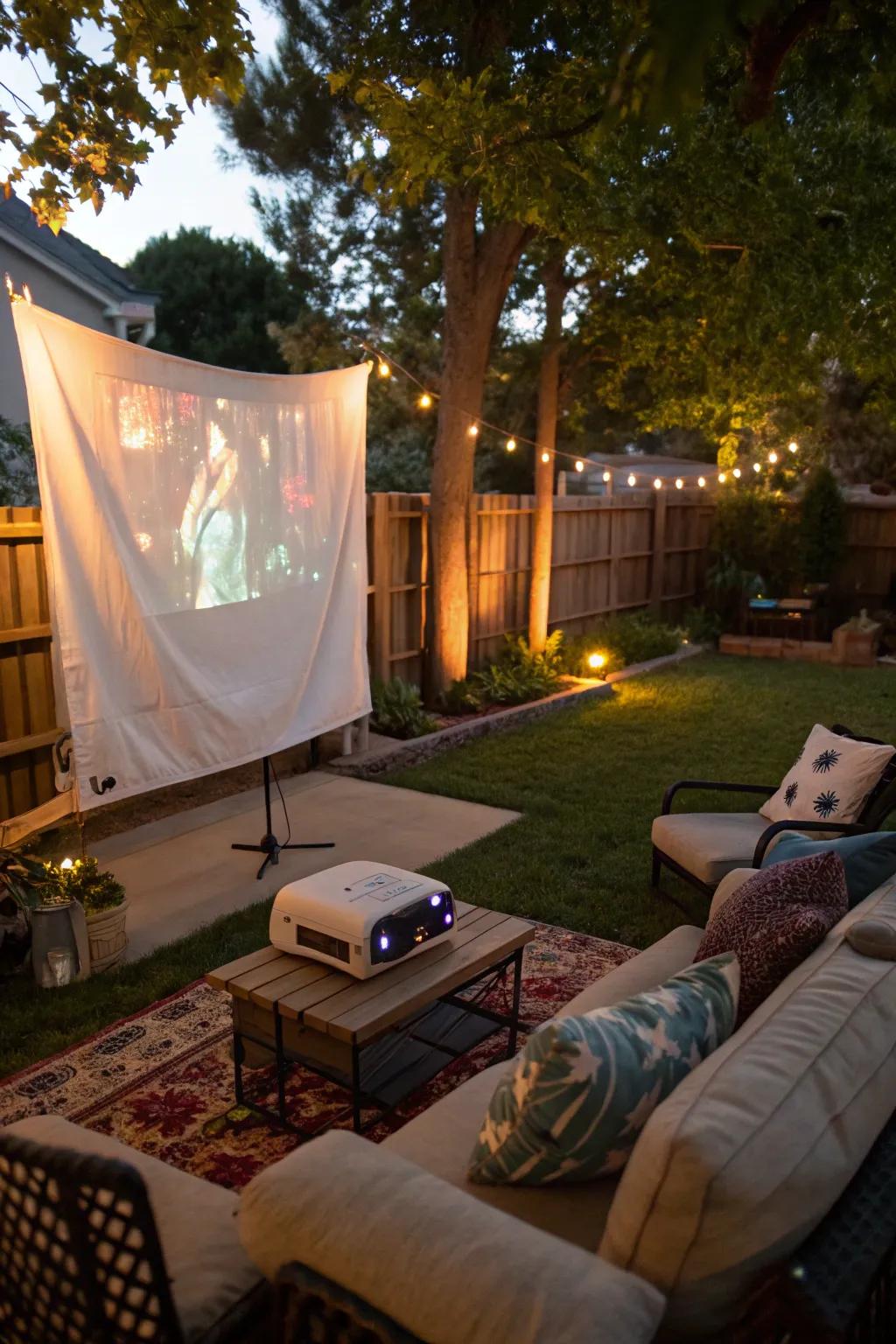 Experience cinema under the stars with a DIY outdoor movie theater.