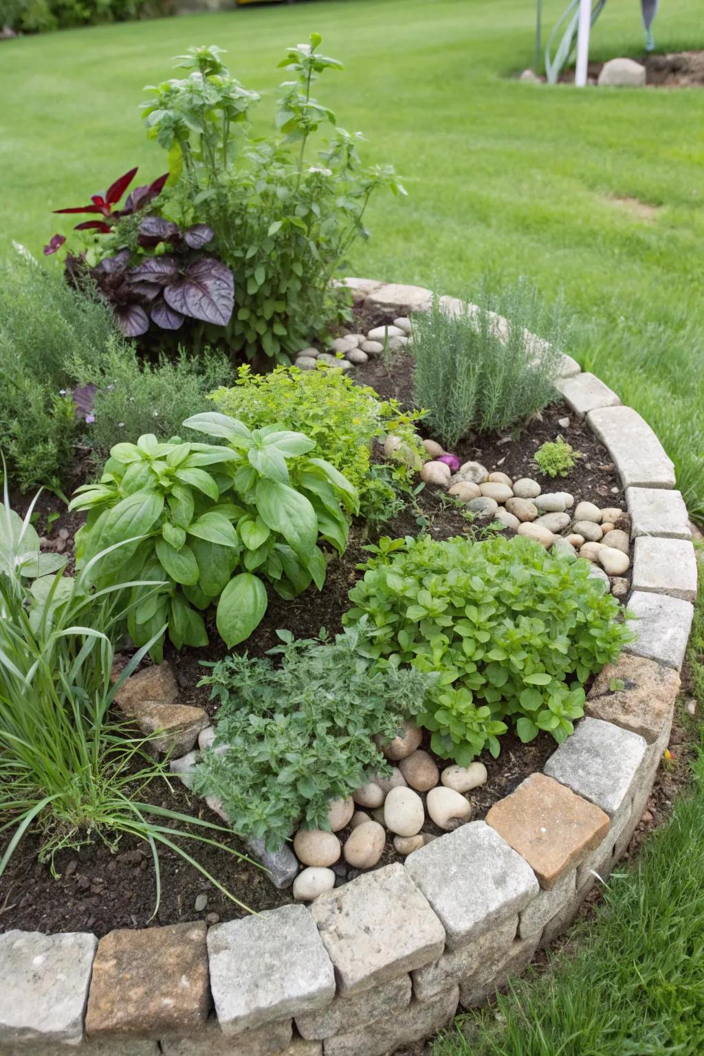An herb circle is both practical and fragrant.