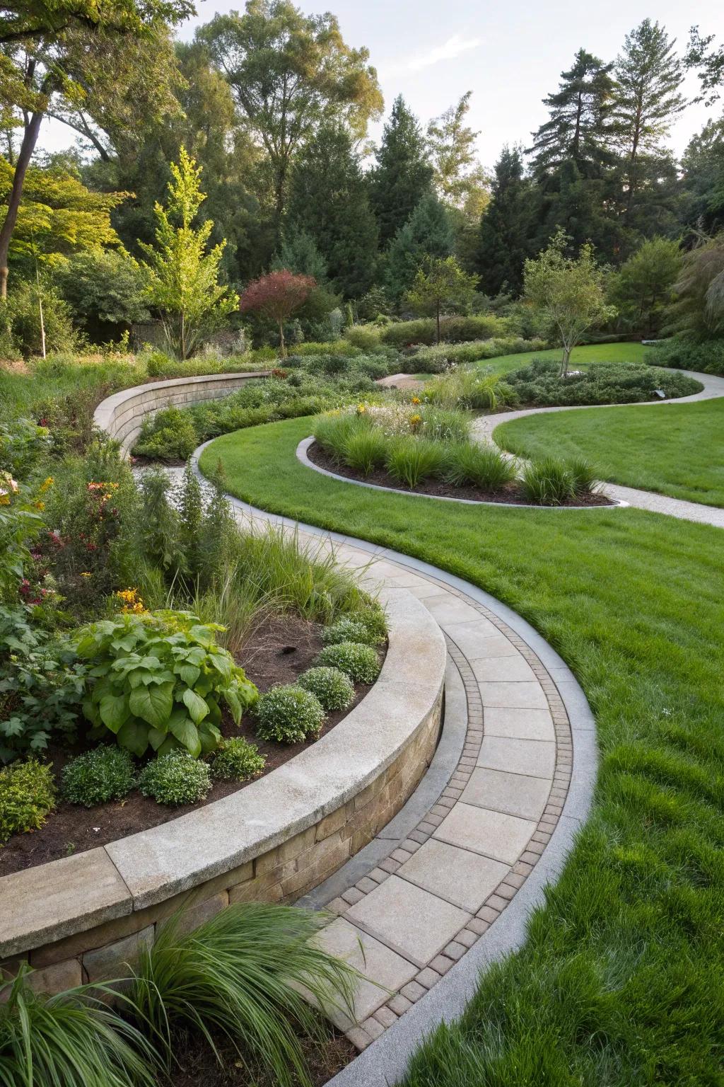 A flowing design seamlessly blends into the landscape.
