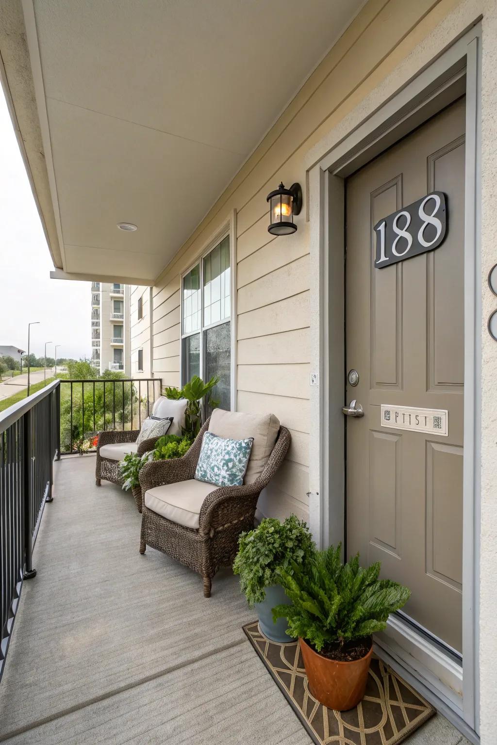 A stylish address plaque elegantly marking a home's entrance.