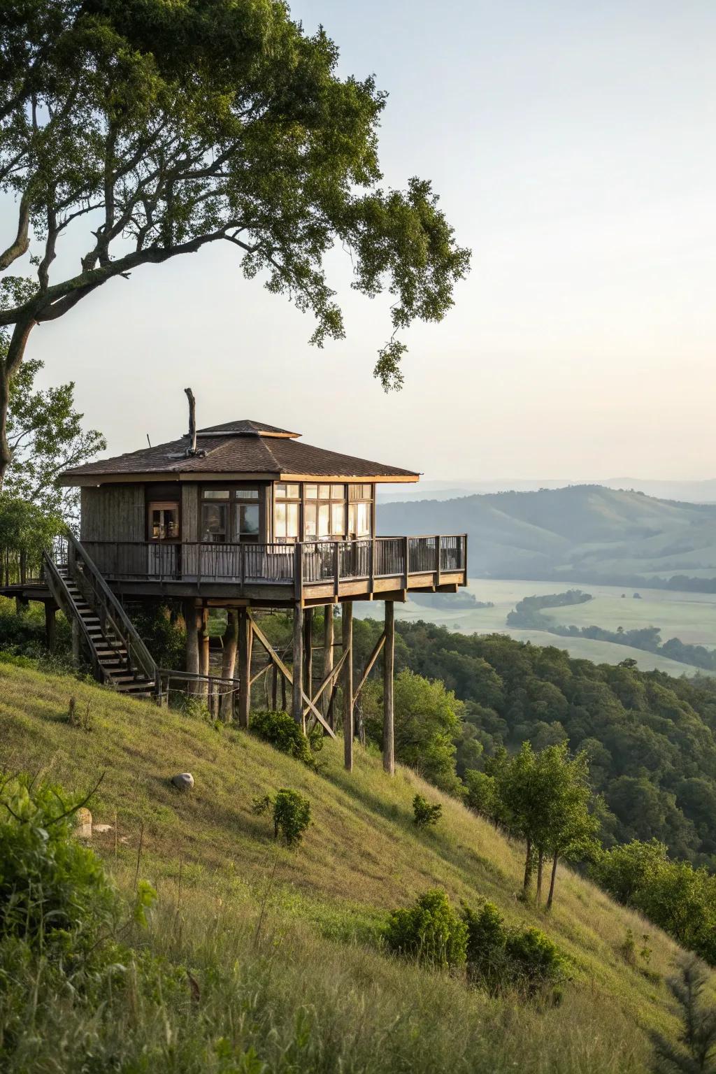 Stilt foundations elevate homes, protecting against erosion and improving vistas.