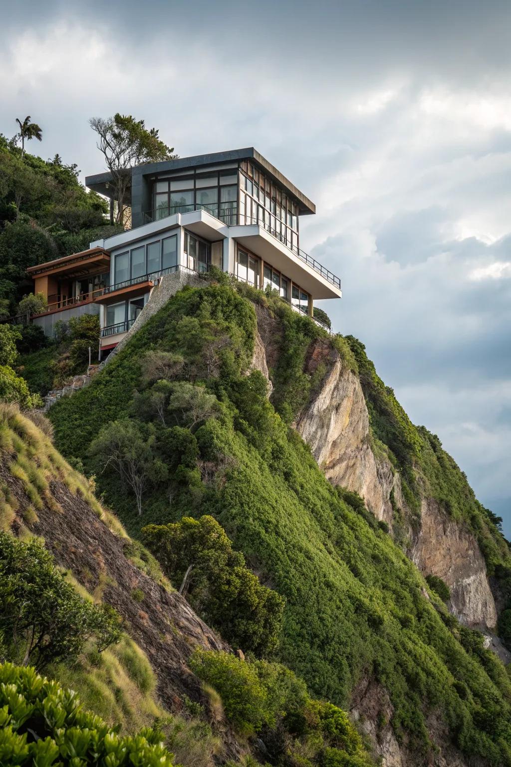 Distinctive hillside architecture stands out as a remarkable feature.
