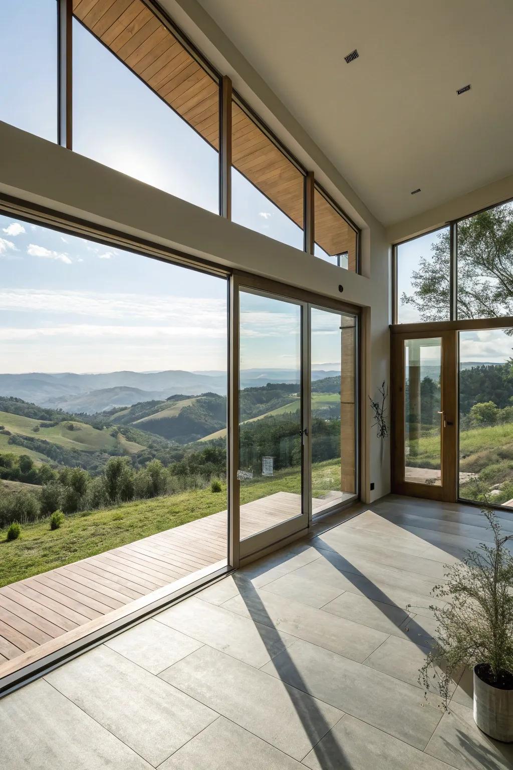 Open interior plans foster spaciousness in hillside homes.