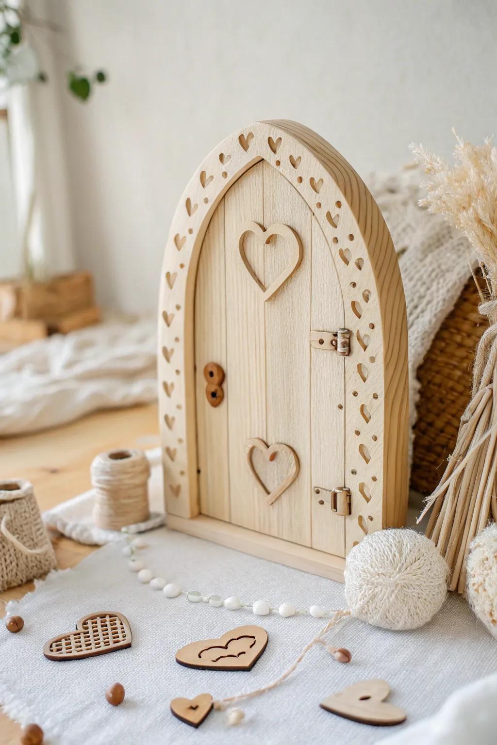 Open the door to enchantment with heartfelt motifs that whisper love and magic.