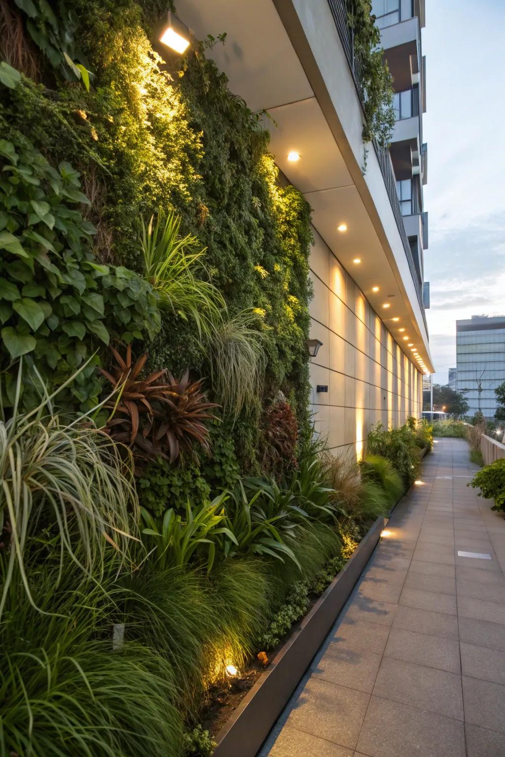 Vertical gardening optimizes space and brings greenery to wall surfaces.