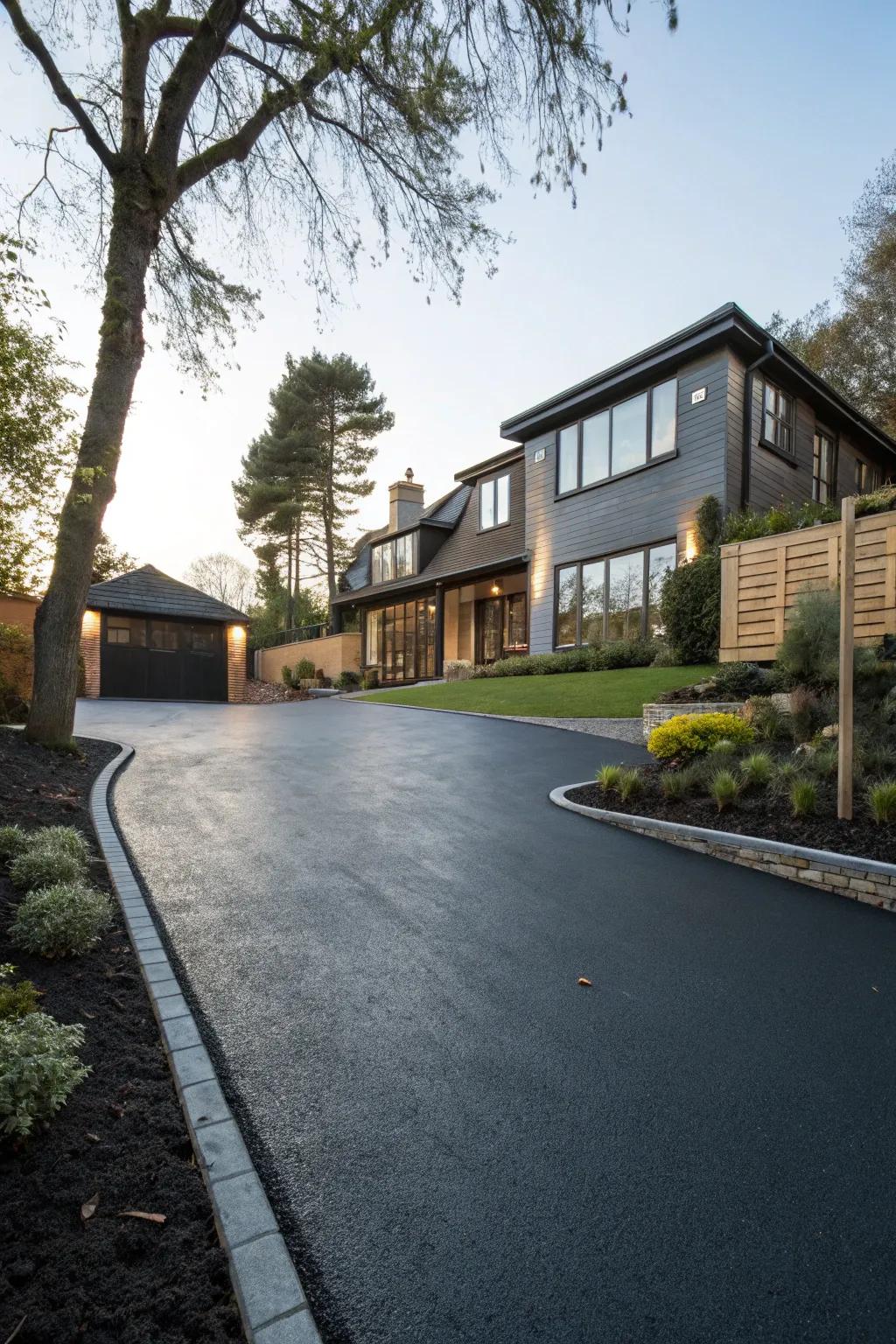 Smooth tarmac that highlights modern design.