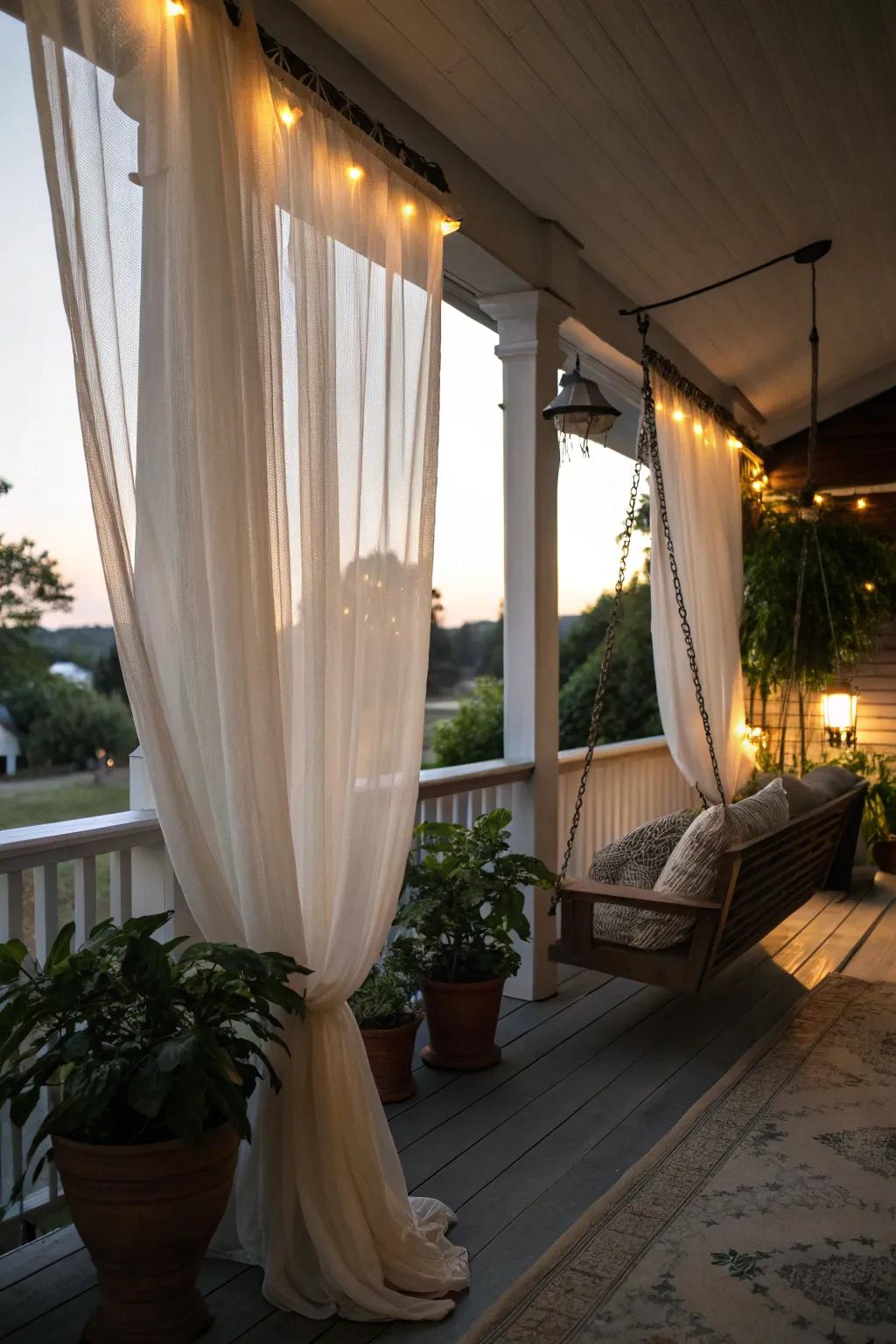 Curtains add privacy and a dramatic flair.