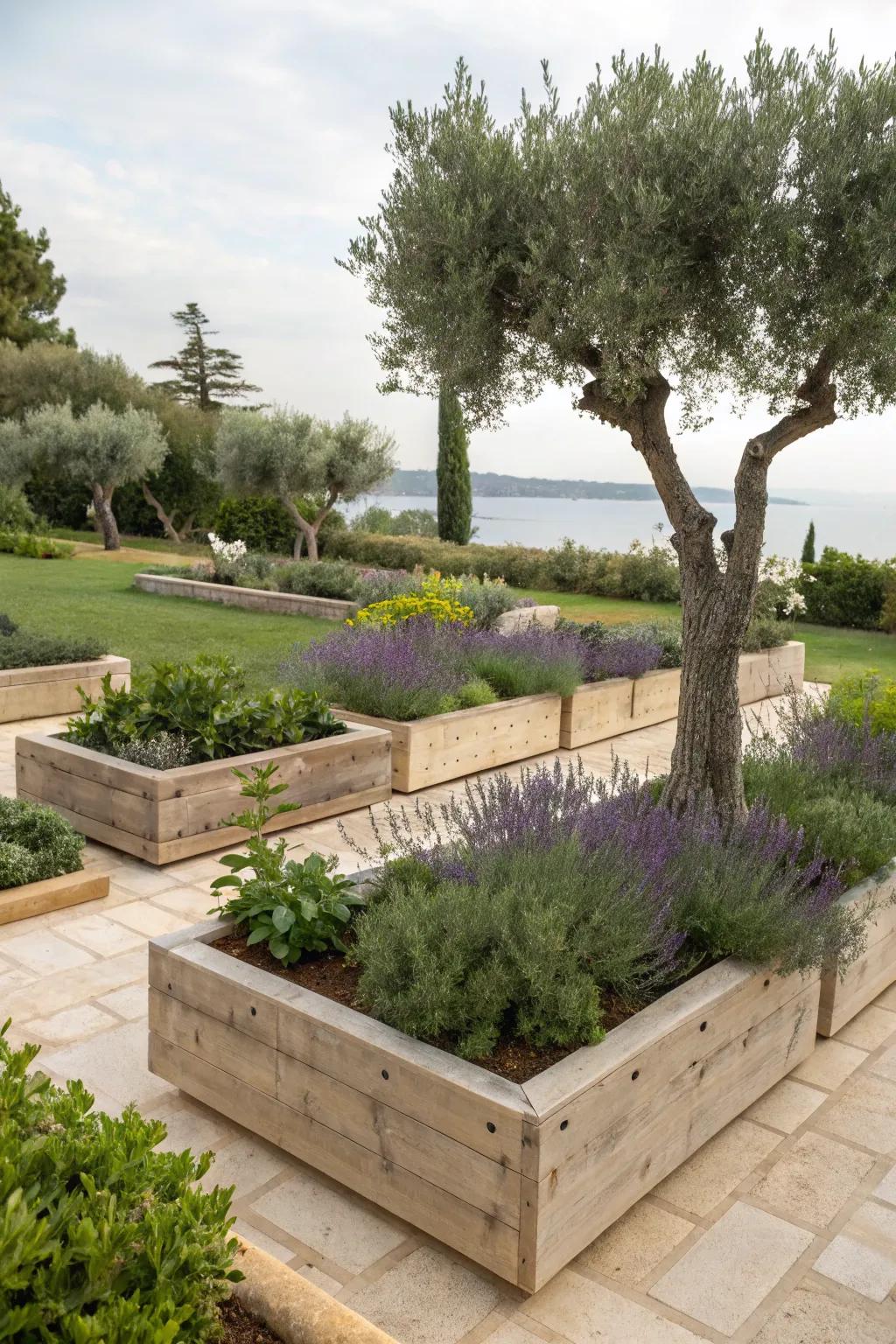 Thematic garden with Mediterranean flair.