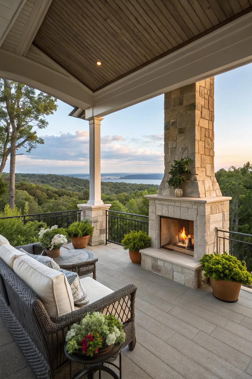 Set your fireplace where breathtaking views are the backdrop.