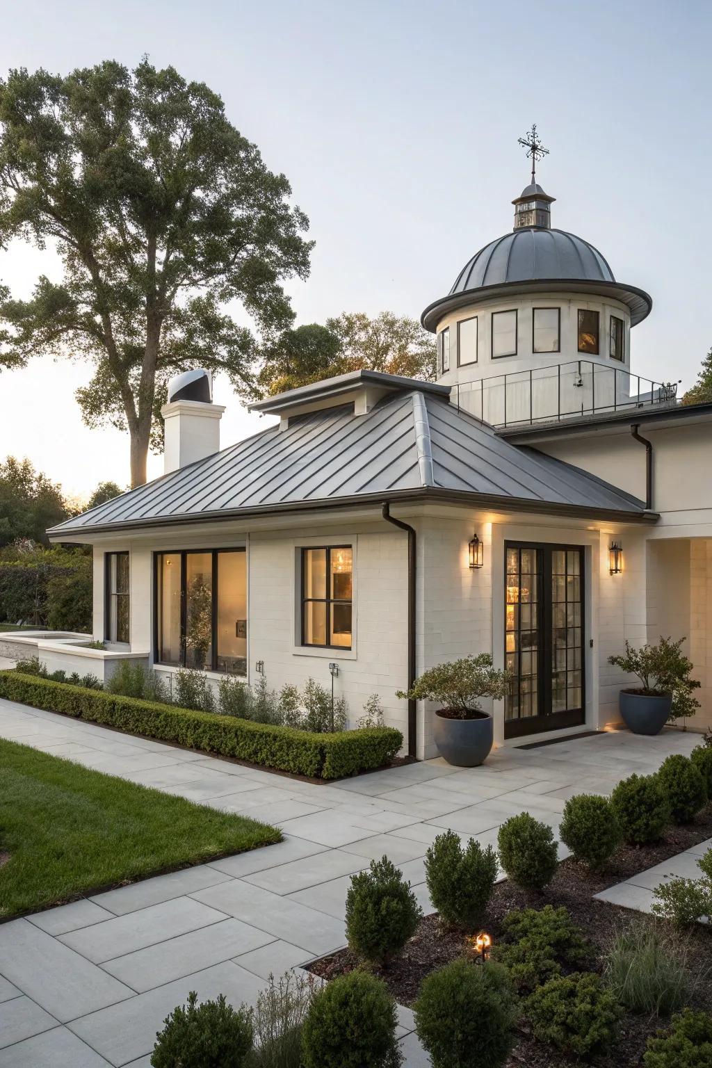 A metal cupola complements modern architecture perfectly.