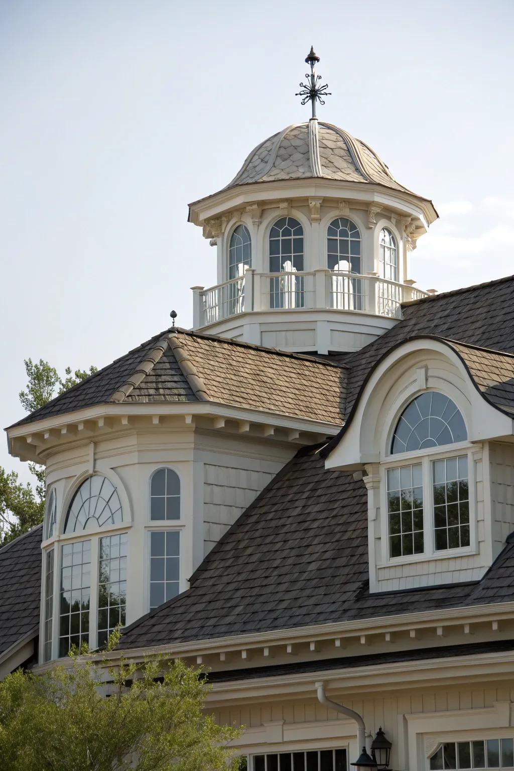 Arched windows lend elegance to this cupola design.