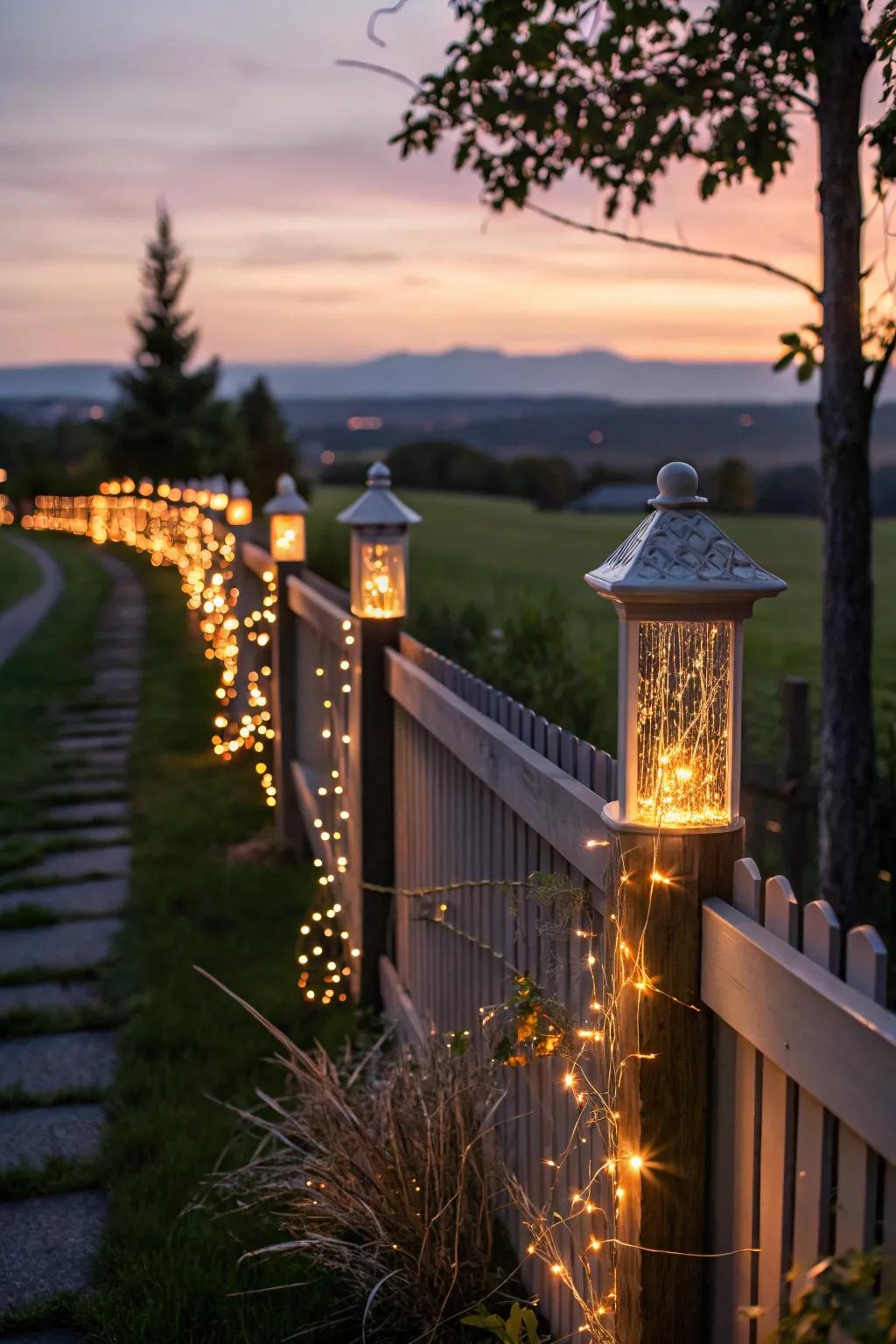 Add magic with whimsical fairy-light post caps.