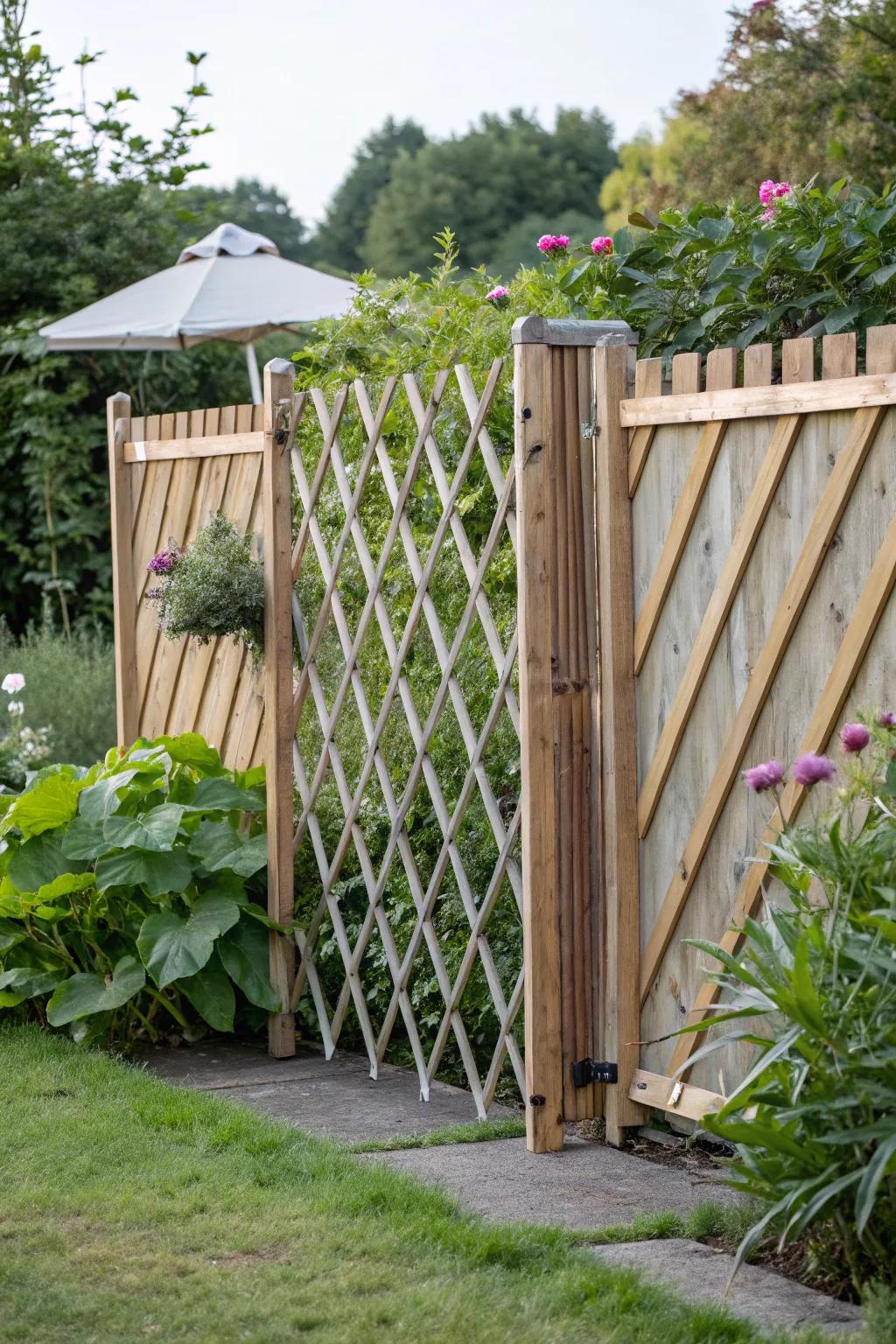 Extendable fence panels offer on-demand wind protection.