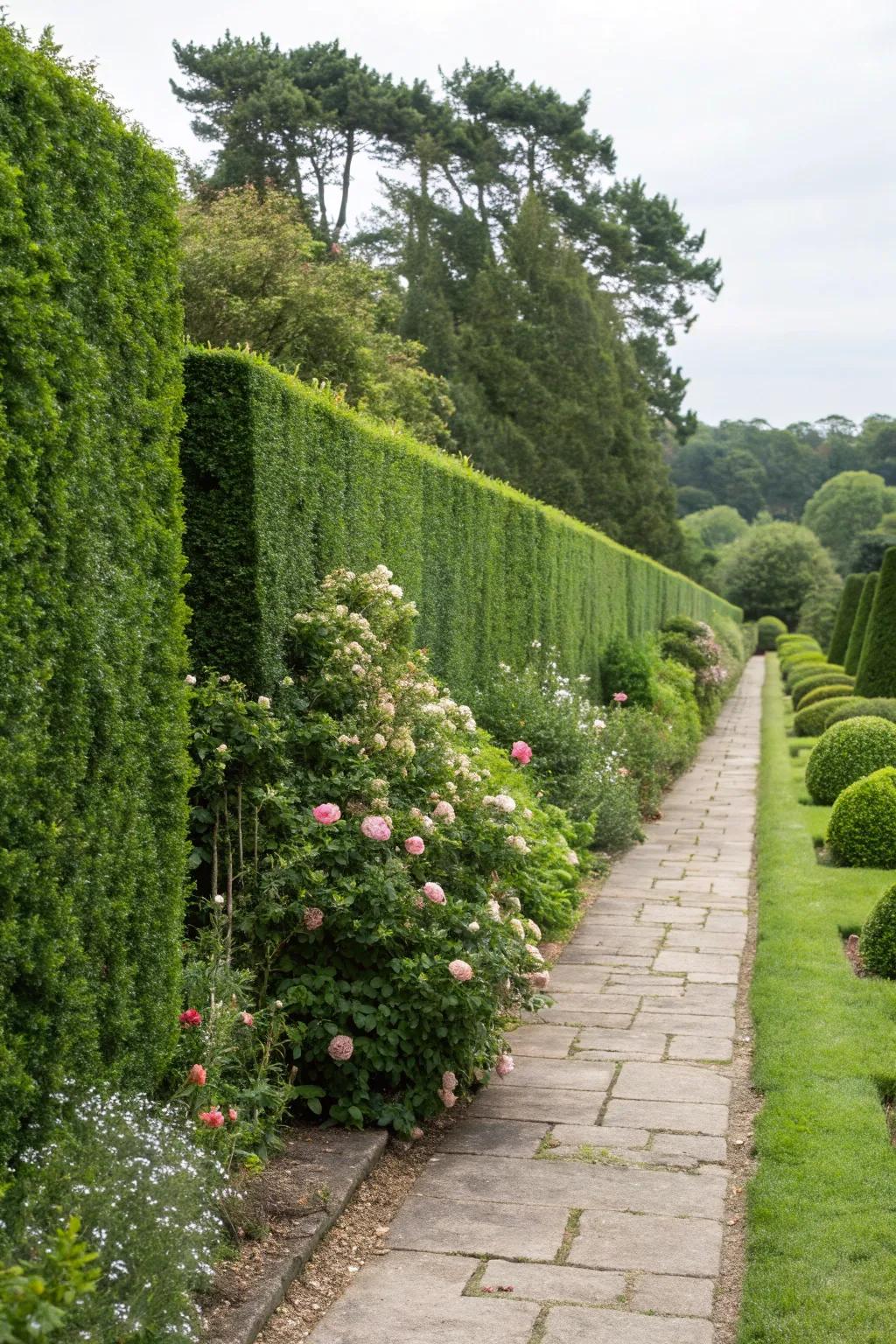Hedge rows are a classic, natural choice for wind protection.