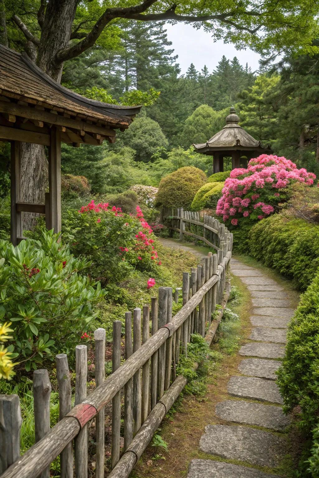 Wood fences: Defining space with style.