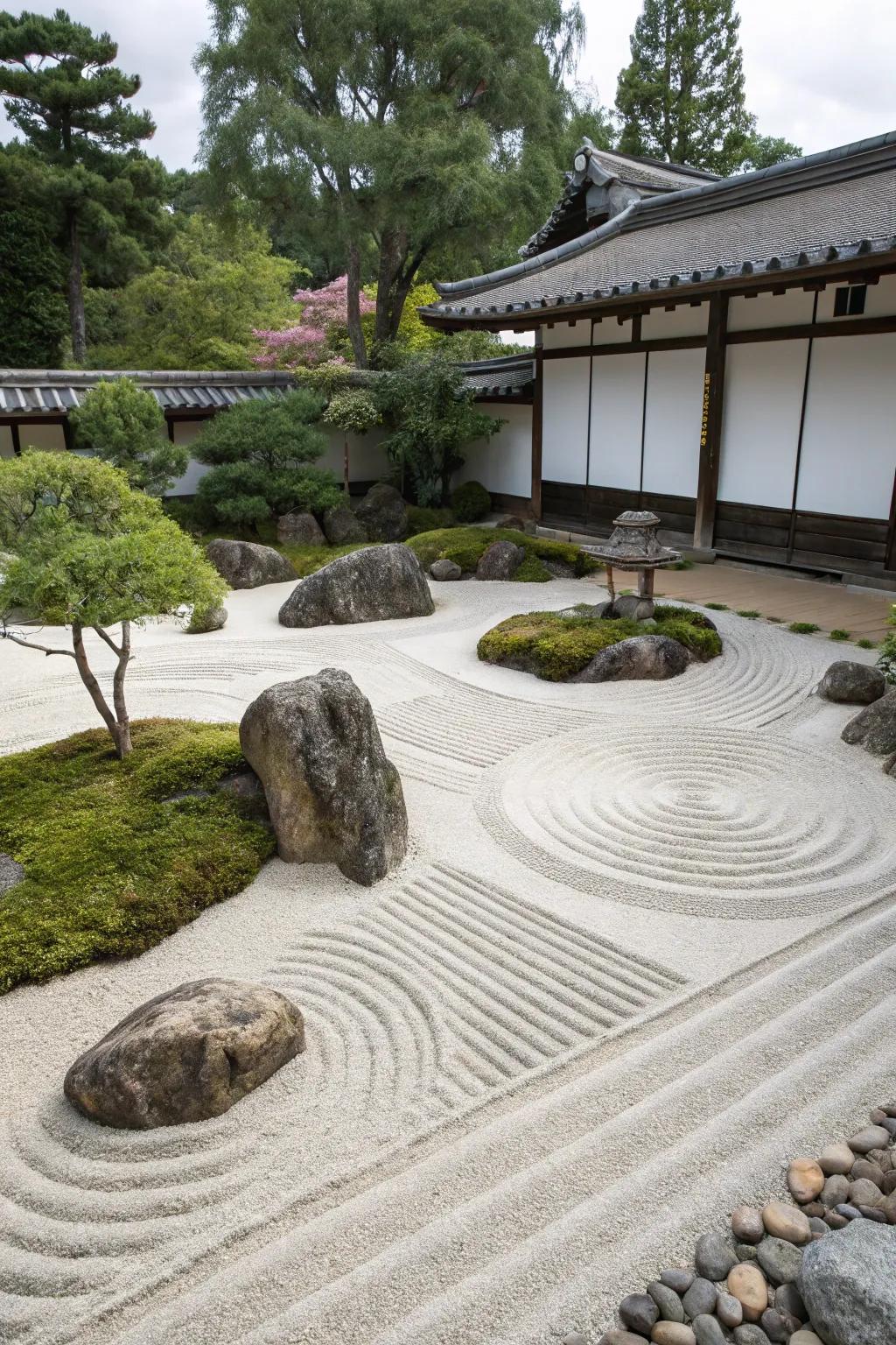 Zen sand gardens: A canvas for calm.