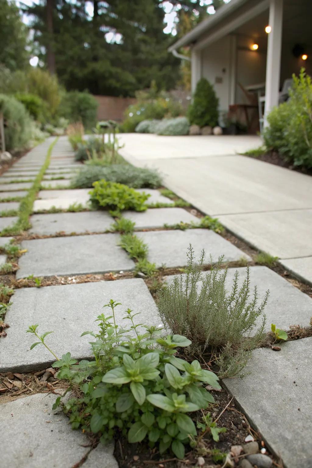A fragrant herb haven in your driveway.