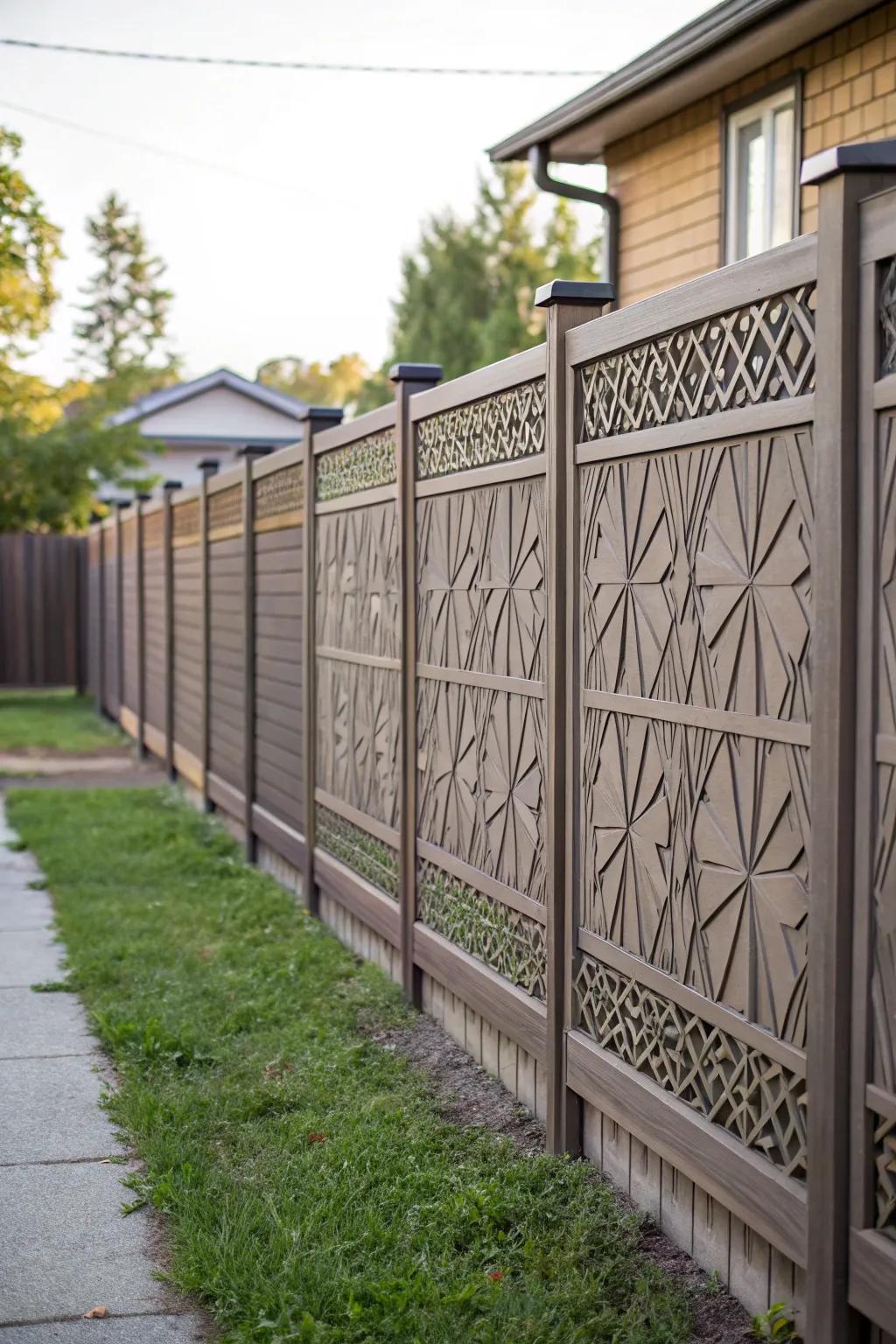 Textured panels turn your fence into an artistic statement.