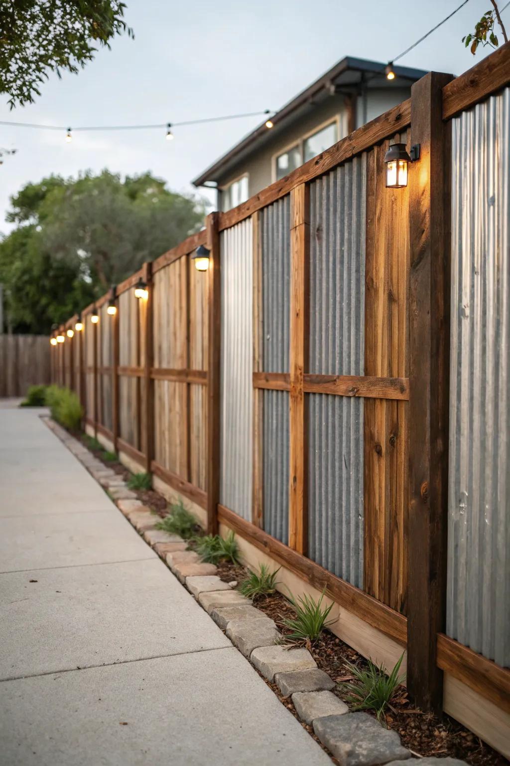 Corrugated metal panels bring an industrial edge to your outdoor space.