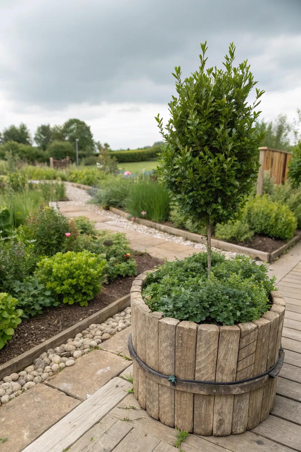 Eco-conscious planters support sustainable gardening practices.