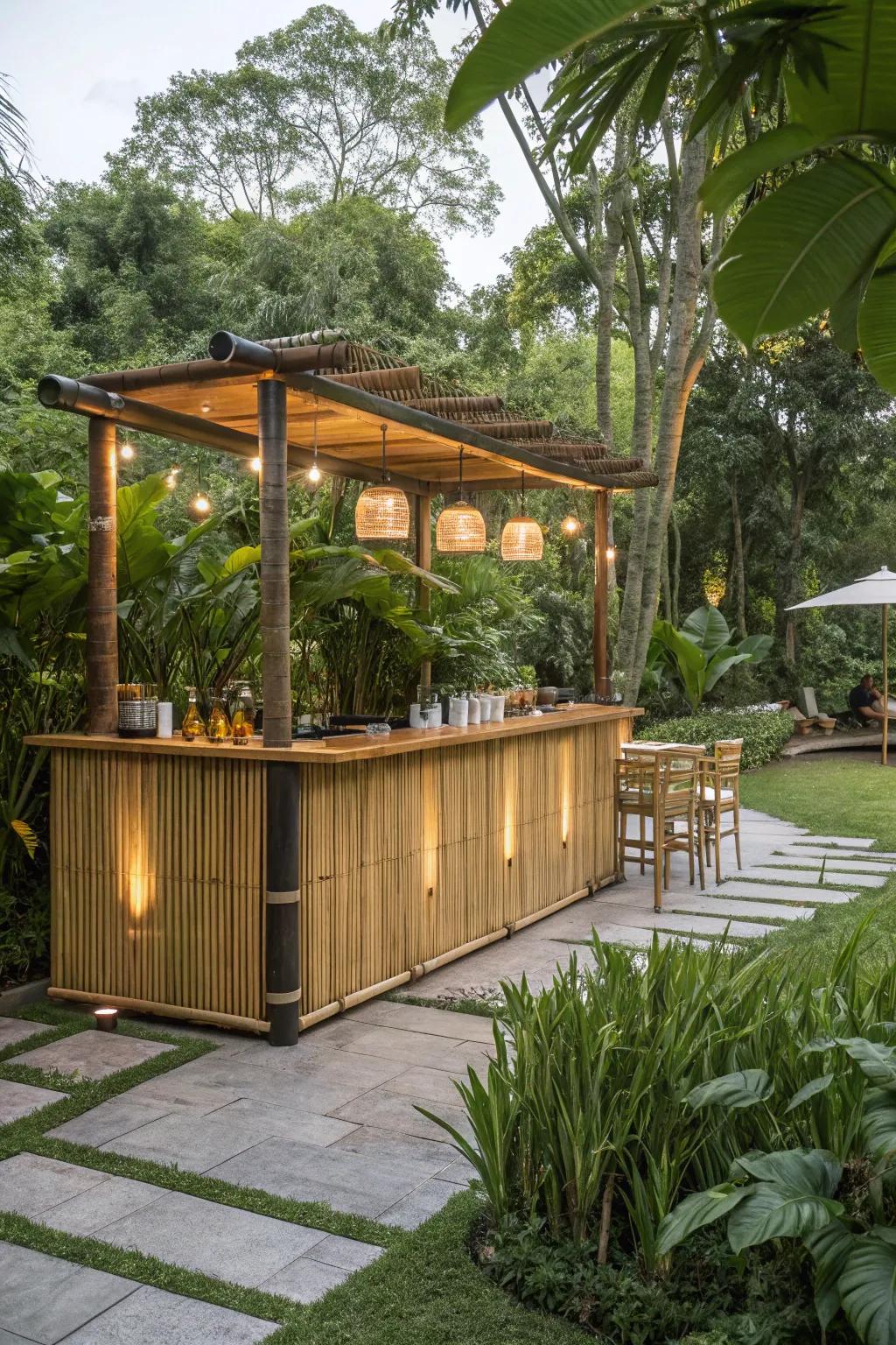 Embrace sustainability with a bamboo bar.