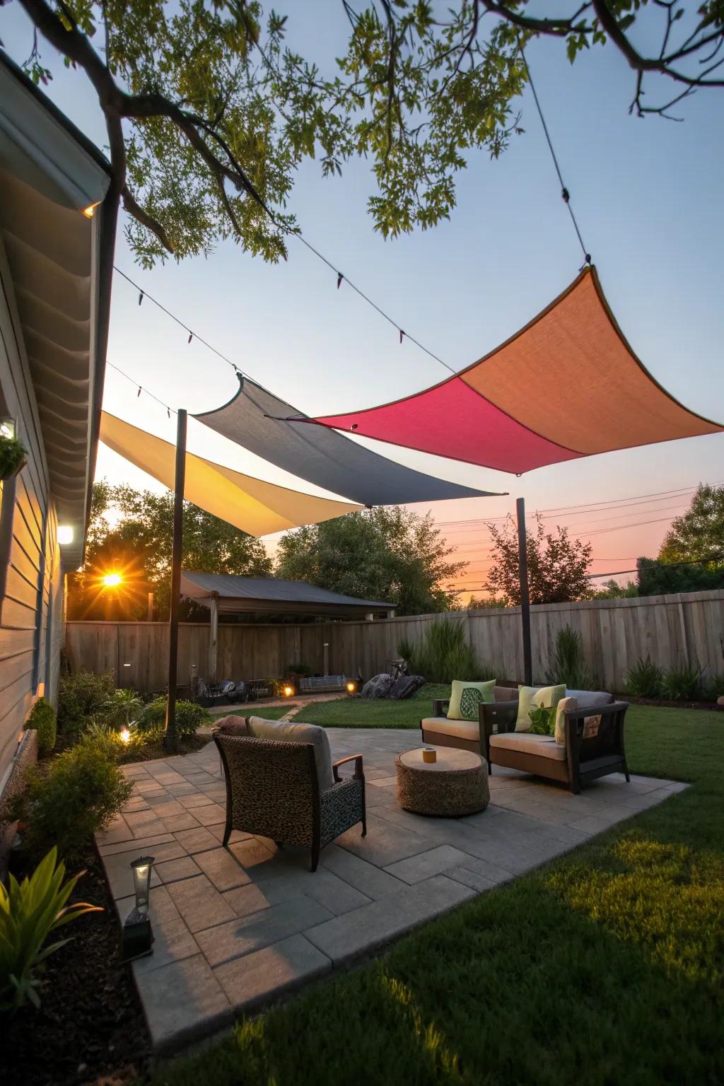 Enjoy evenings free from harsh sun glare with smart sail placement.