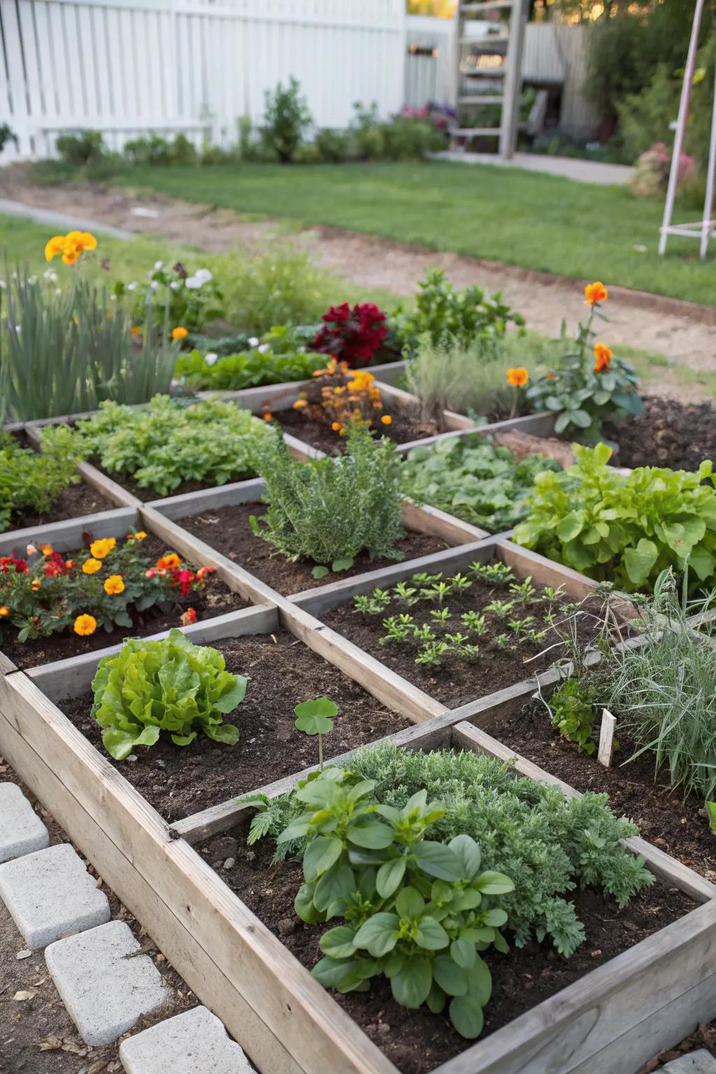 Rotating crops seasonally boosts garden productivity year-round.