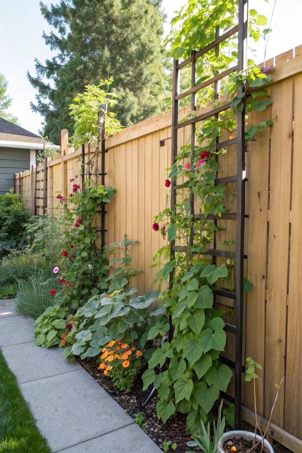 Vertical gardening transforms walls and fences into green showcases.