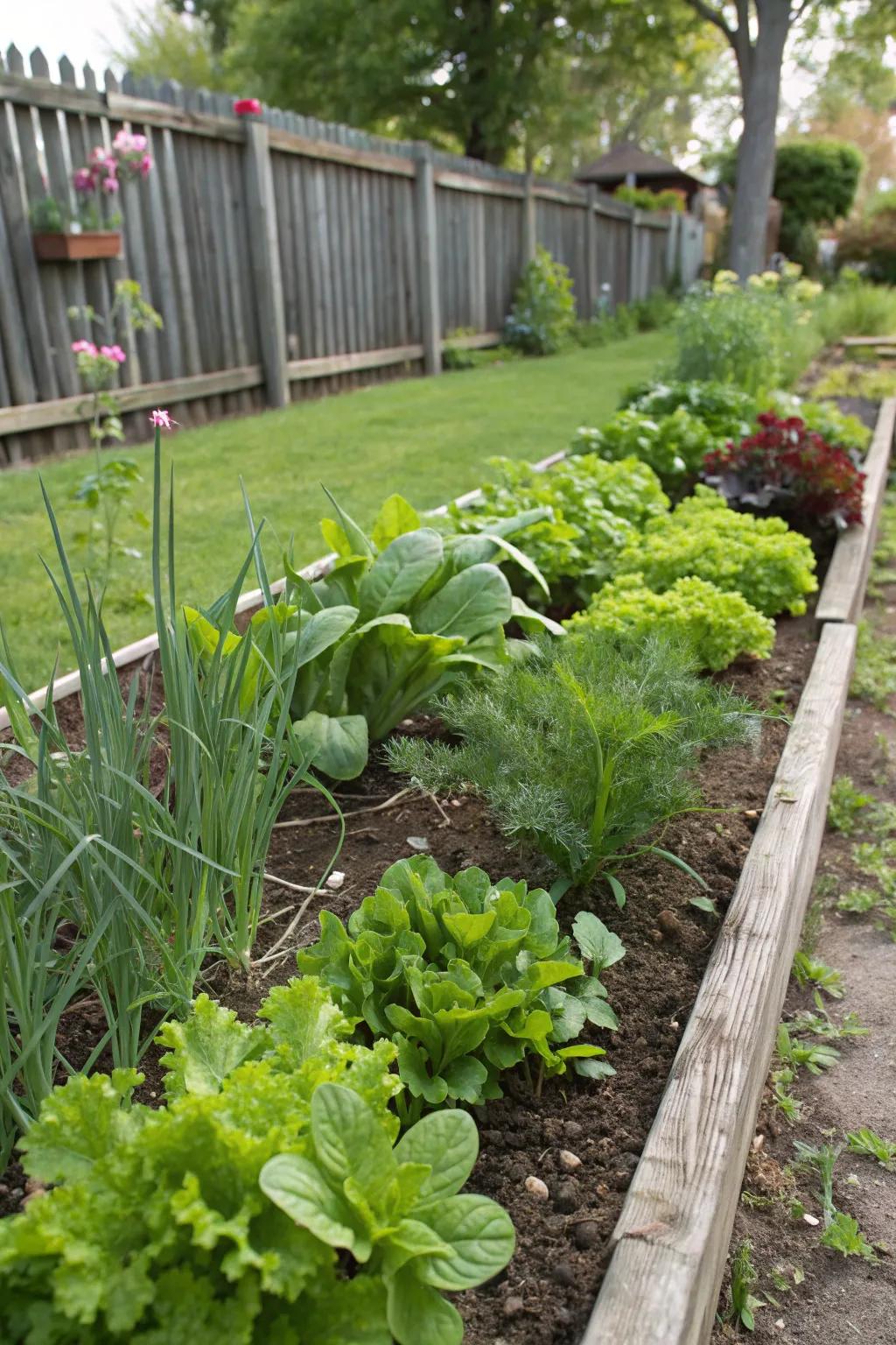Edible plants as borders deliver flavors and visual appeal.