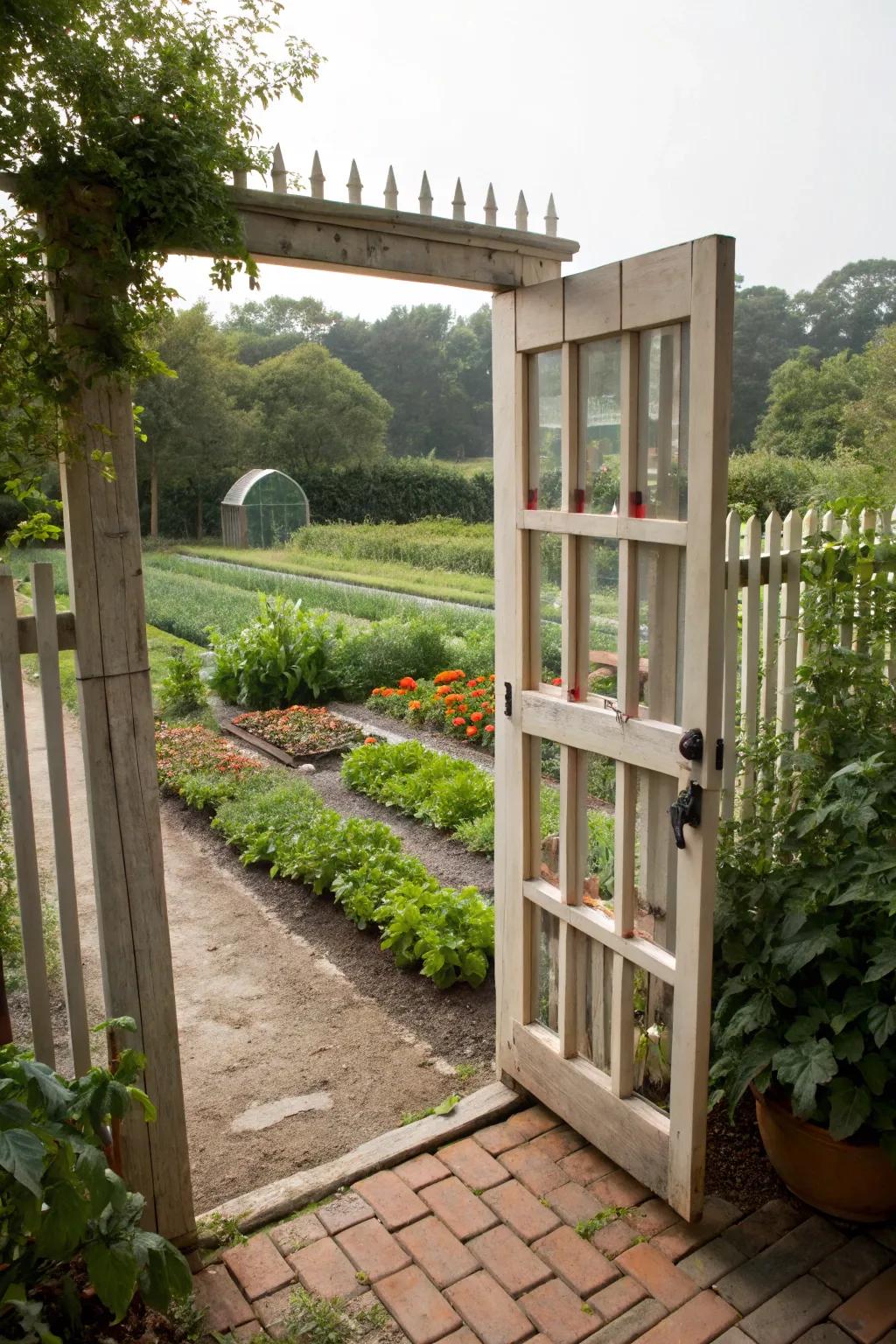 Charming windowpane gate.