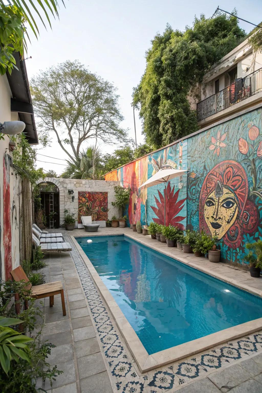 Transform your space with creative murals and painted backdrops.